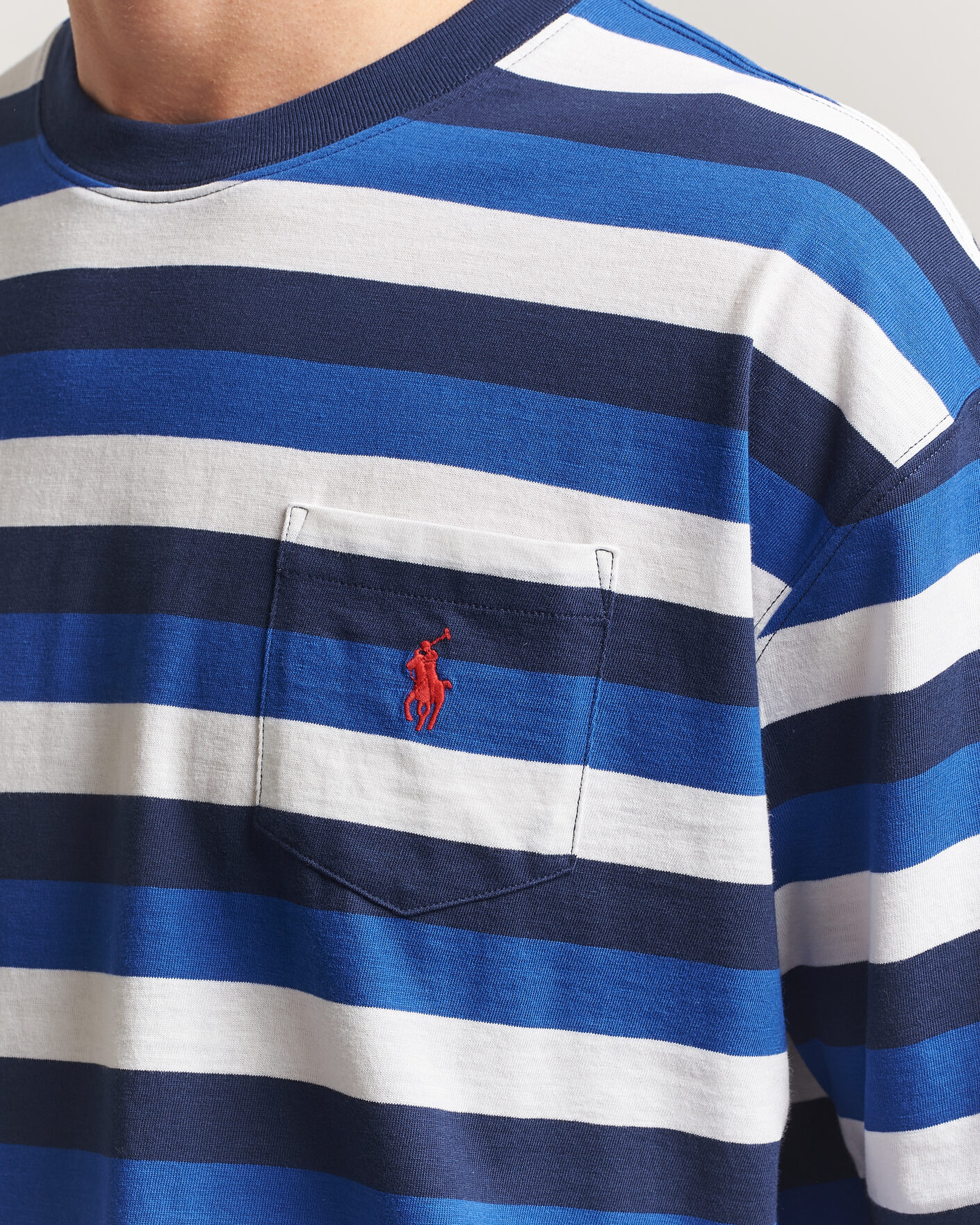 Heren | T-shirts | Polo Ralph Lauren | Striped Pocket Tee Newport Navy Multi