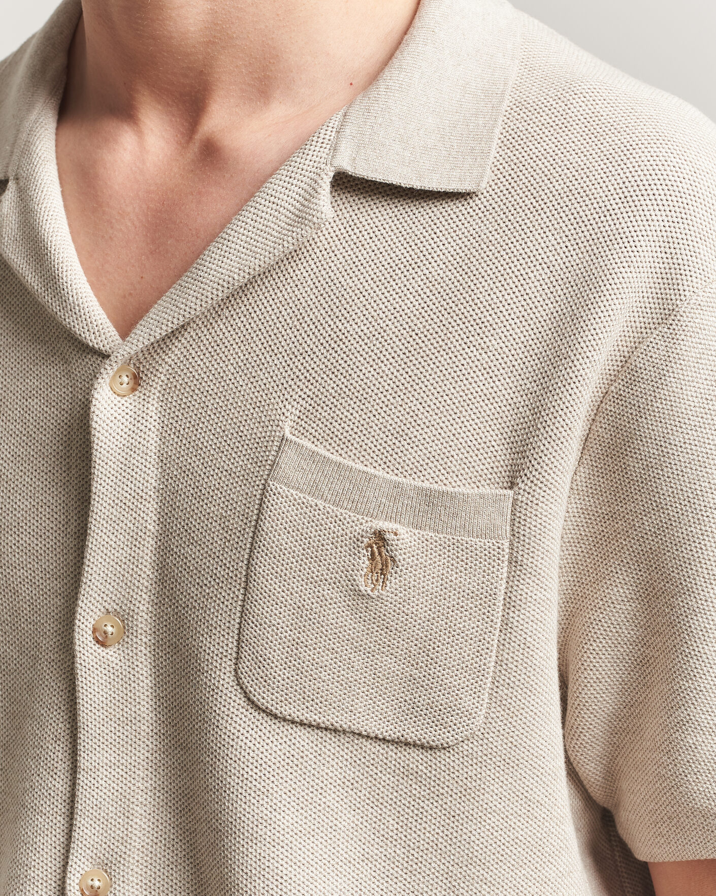 Heren | Overhemden | Polo Ralph Lauren | Textured Camp Collar Cardigan Light Walnut Brown