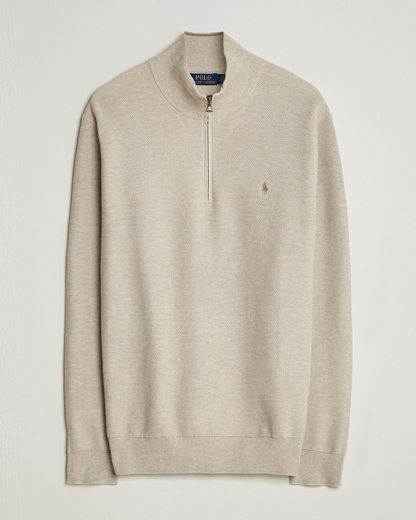 Heren | Truien | Polo Ralph Lauren | Textued Half-Zip Light Walnut Brown Heather