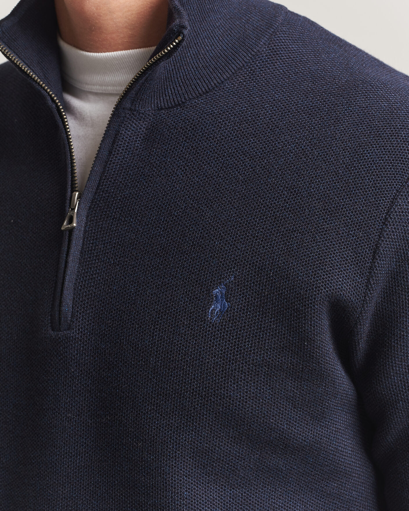 Heren | Truien | Polo Ralph Lauren | Textued Half-Zip Navy Heather