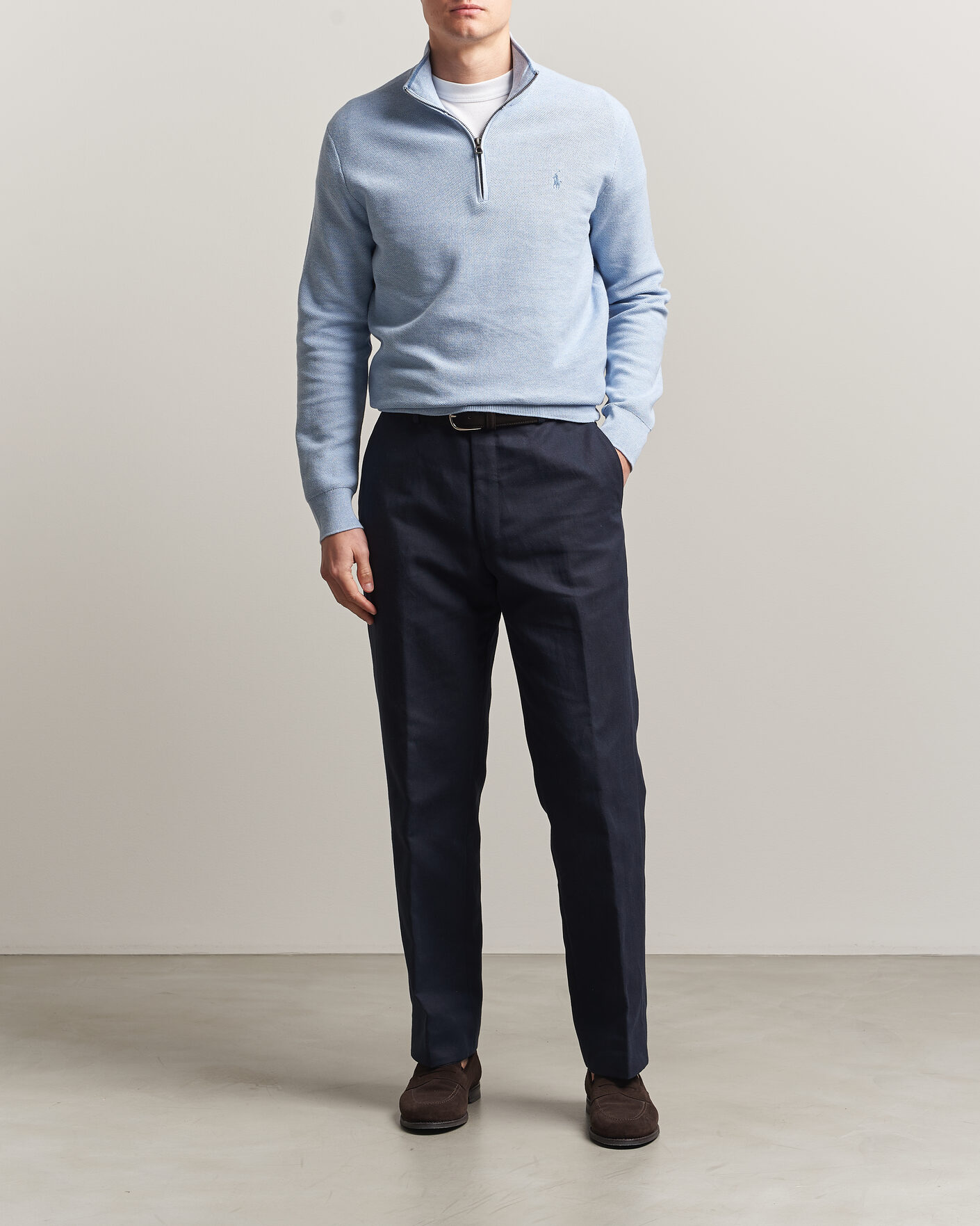 Heren | Truien | Polo Ralph Lauren | Textued Half-Zip Blue Hyacinth Heather