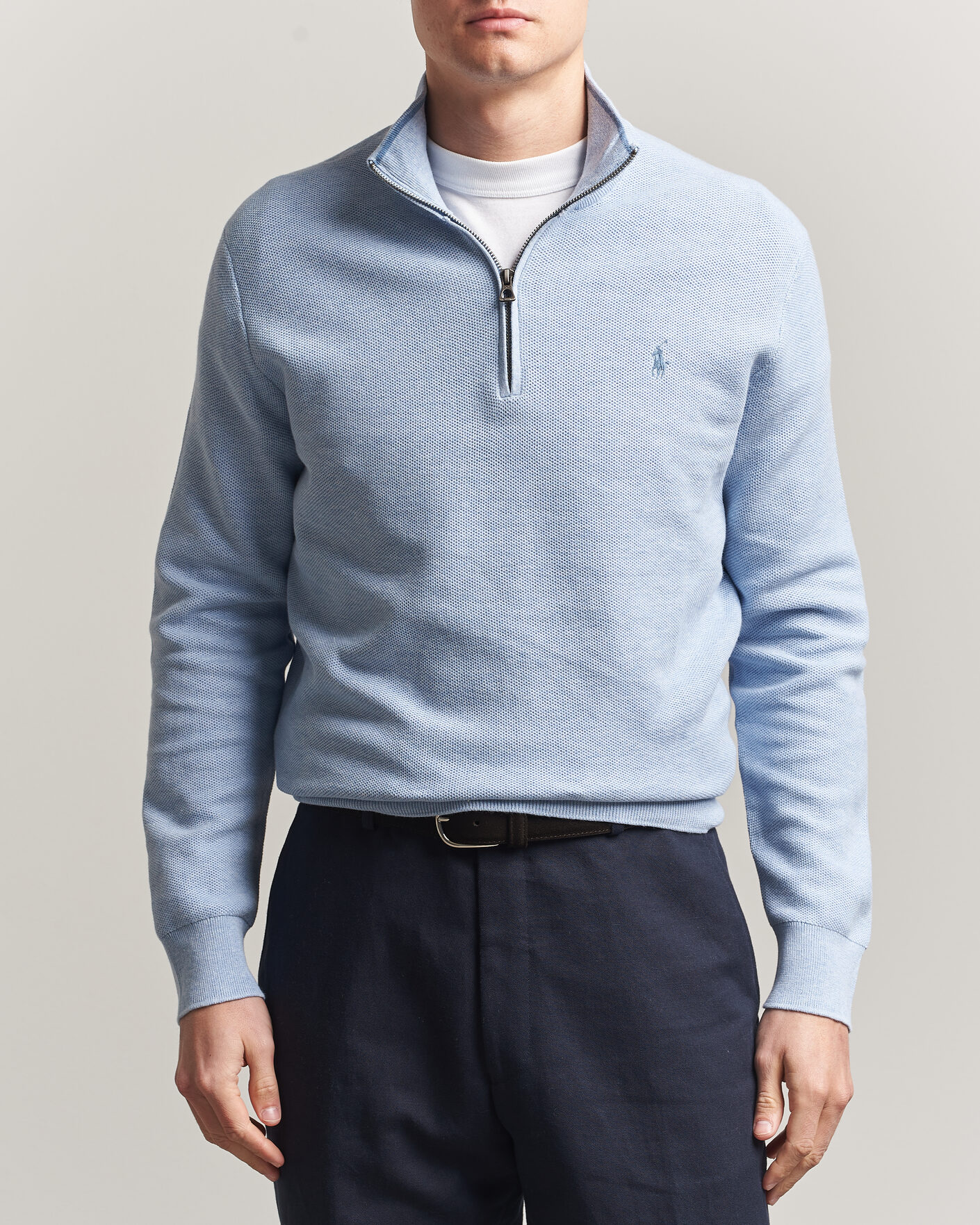 Heren | Truien | Polo Ralph Lauren | Textued Half-Zip Blue Hyacinth Heather