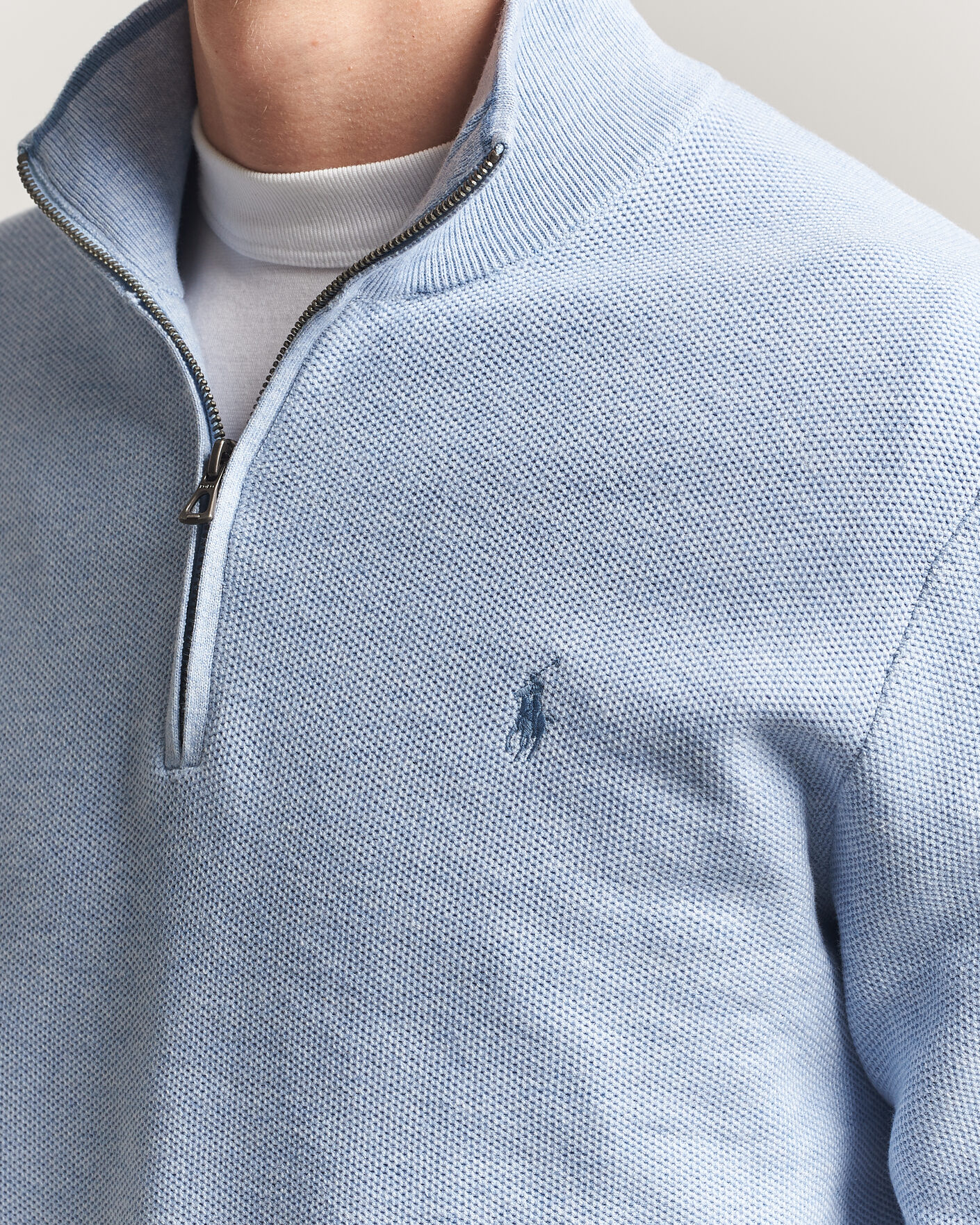 Heren | Truien | Polo Ralph Lauren | Textued Half-Zip Blue Hyacinth Heather