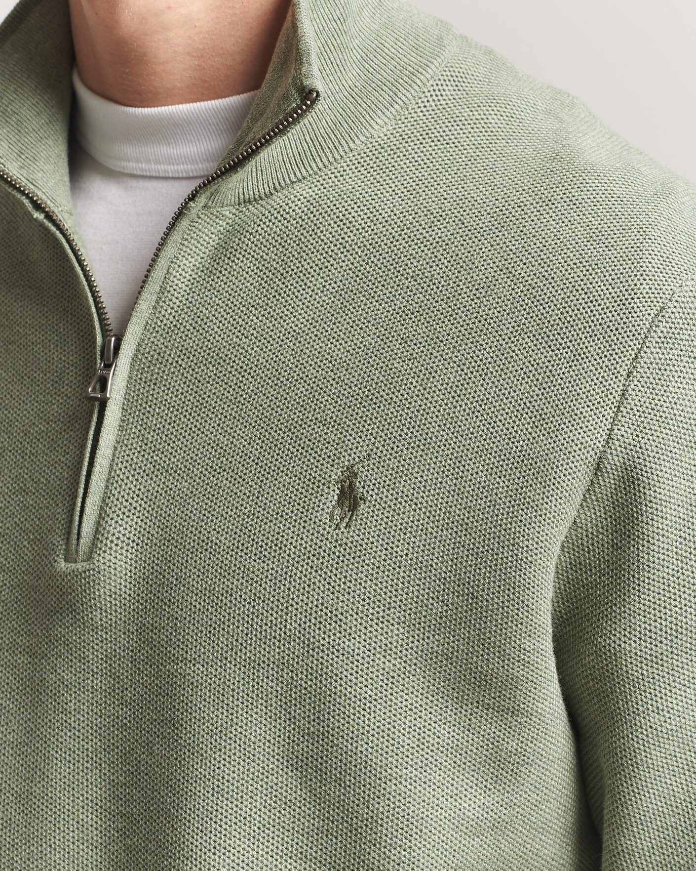 Heren | Truien | Polo Ralph Lauren | Textured Half-Zip Fern Green Heather