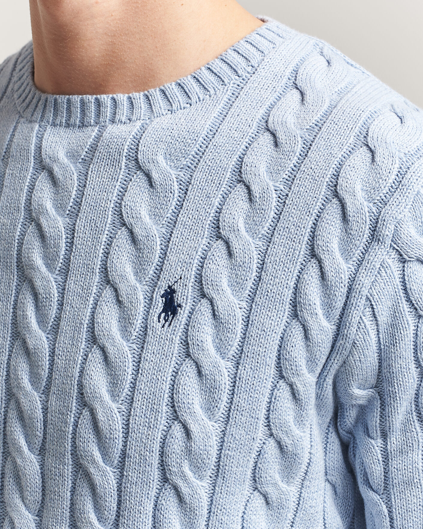 Heren | Truien | Polo Ralph Lauren | Cotton Cable Pullover Blue Hyacinth Heather