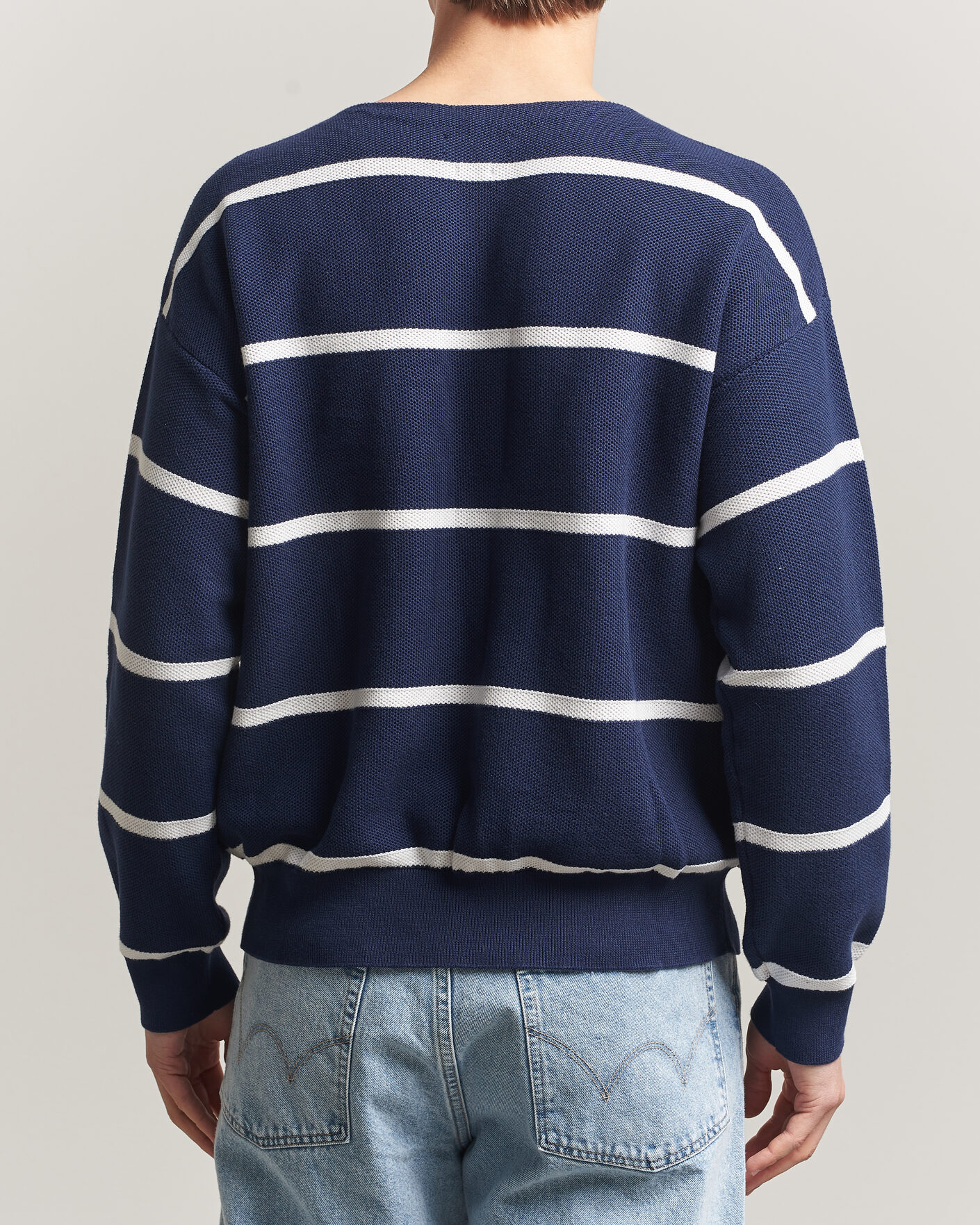 Heren | Truien | Polo Ralph Lauren | Striped Boat Neck Sweater Navy Combo