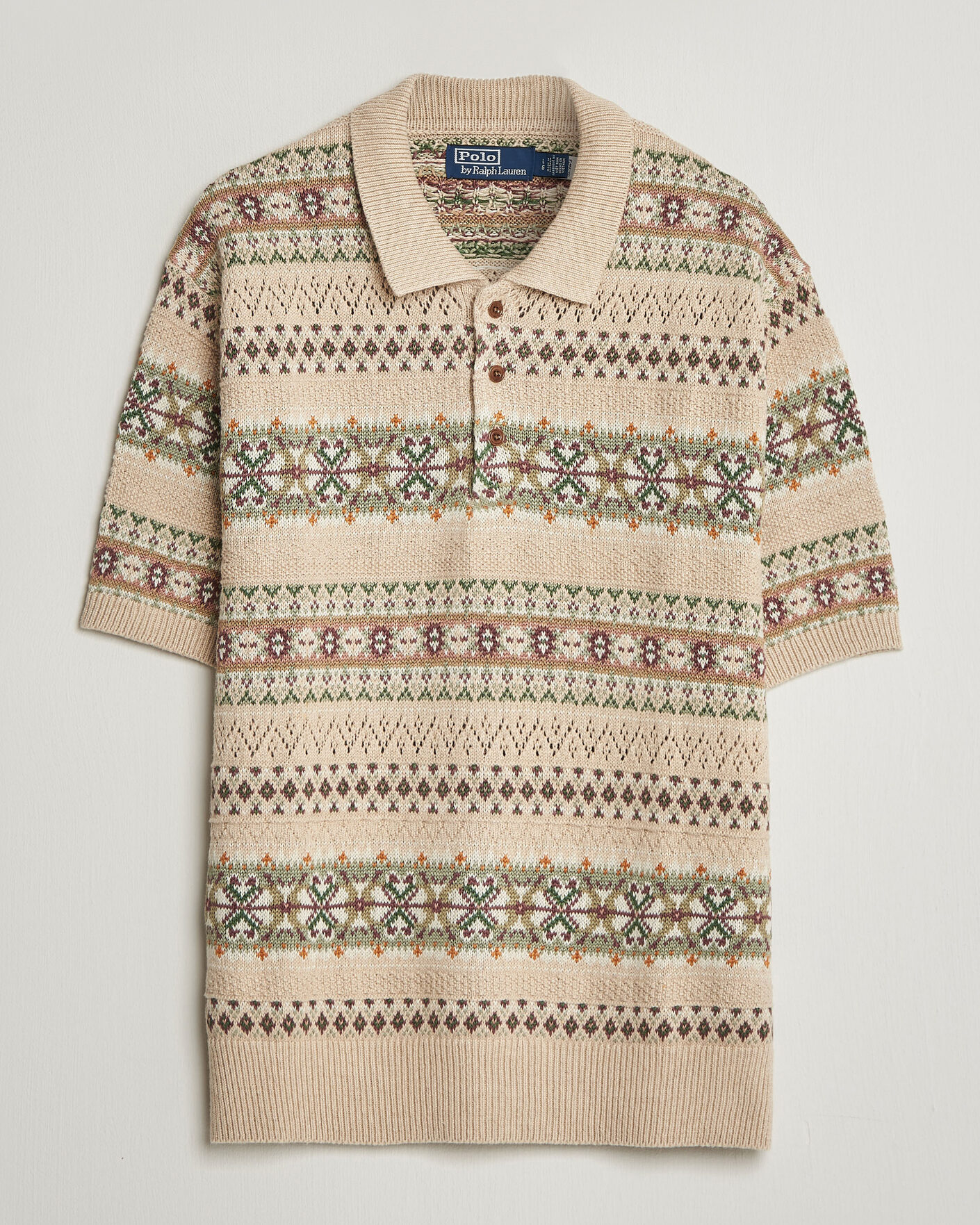 Heren | Truien | Polo Ralph Lauren | Cotton/Linen Fairisle Polo Tan Combo