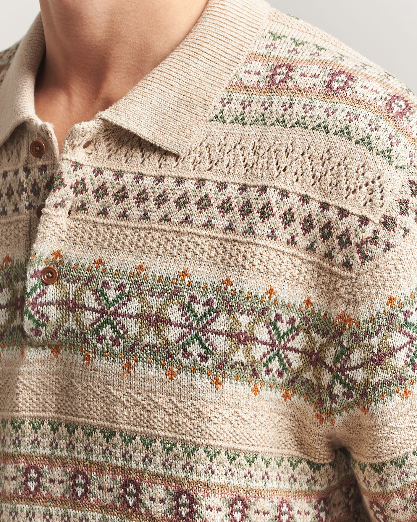 Heren | Truien | Polo Ralph Lauren | Cotton/Linen Fairisle Polo Tan Combo