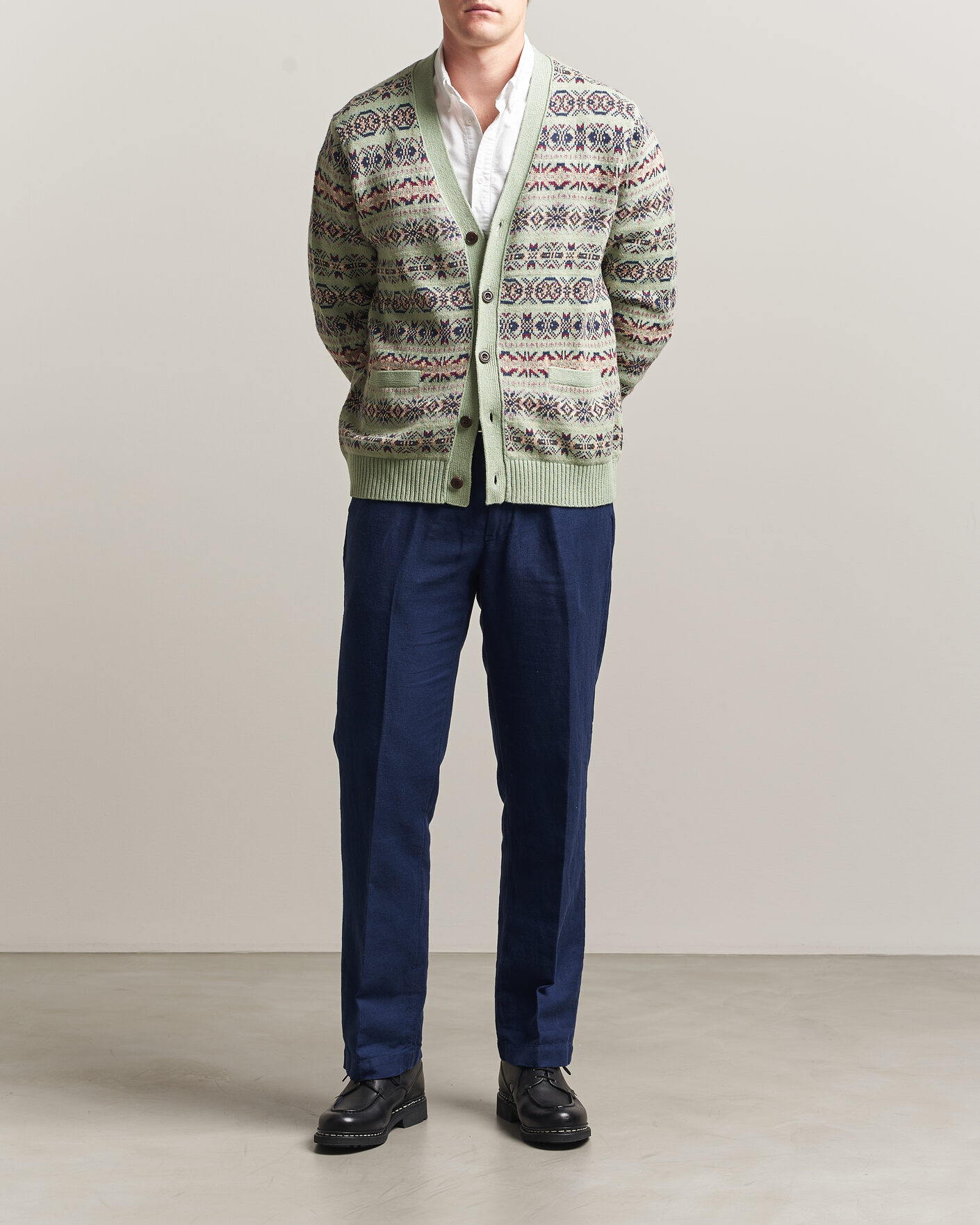 Heren | Truien | Polo Ralph Lauren | Cotton/Linen Fairisle Cardigan Green Combo
