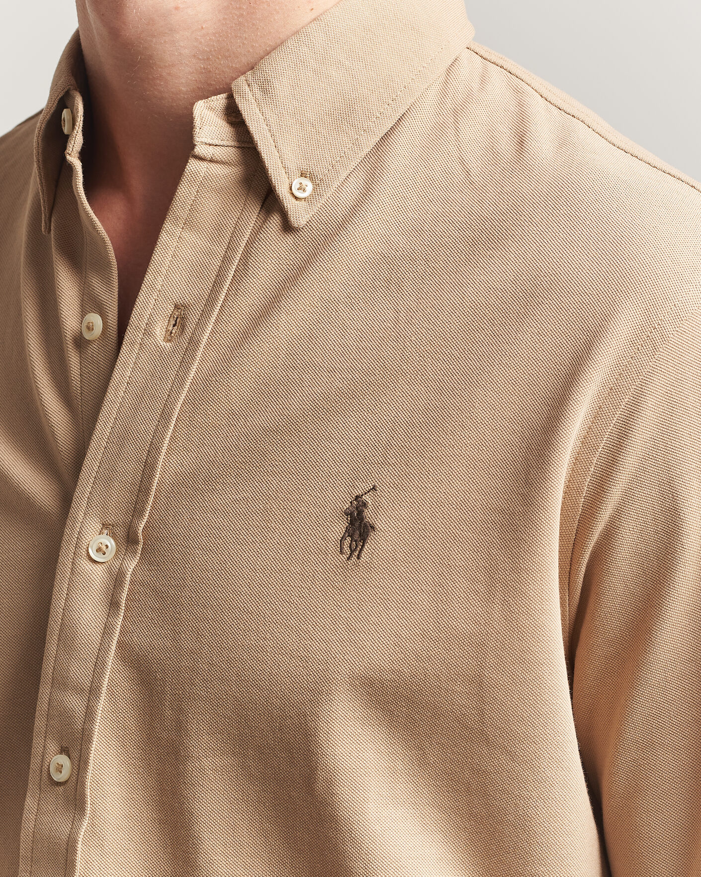 Heren | Overhemden | Polo Ralph Lauren | Featherweight Mesh Shirt Vintage Khaki