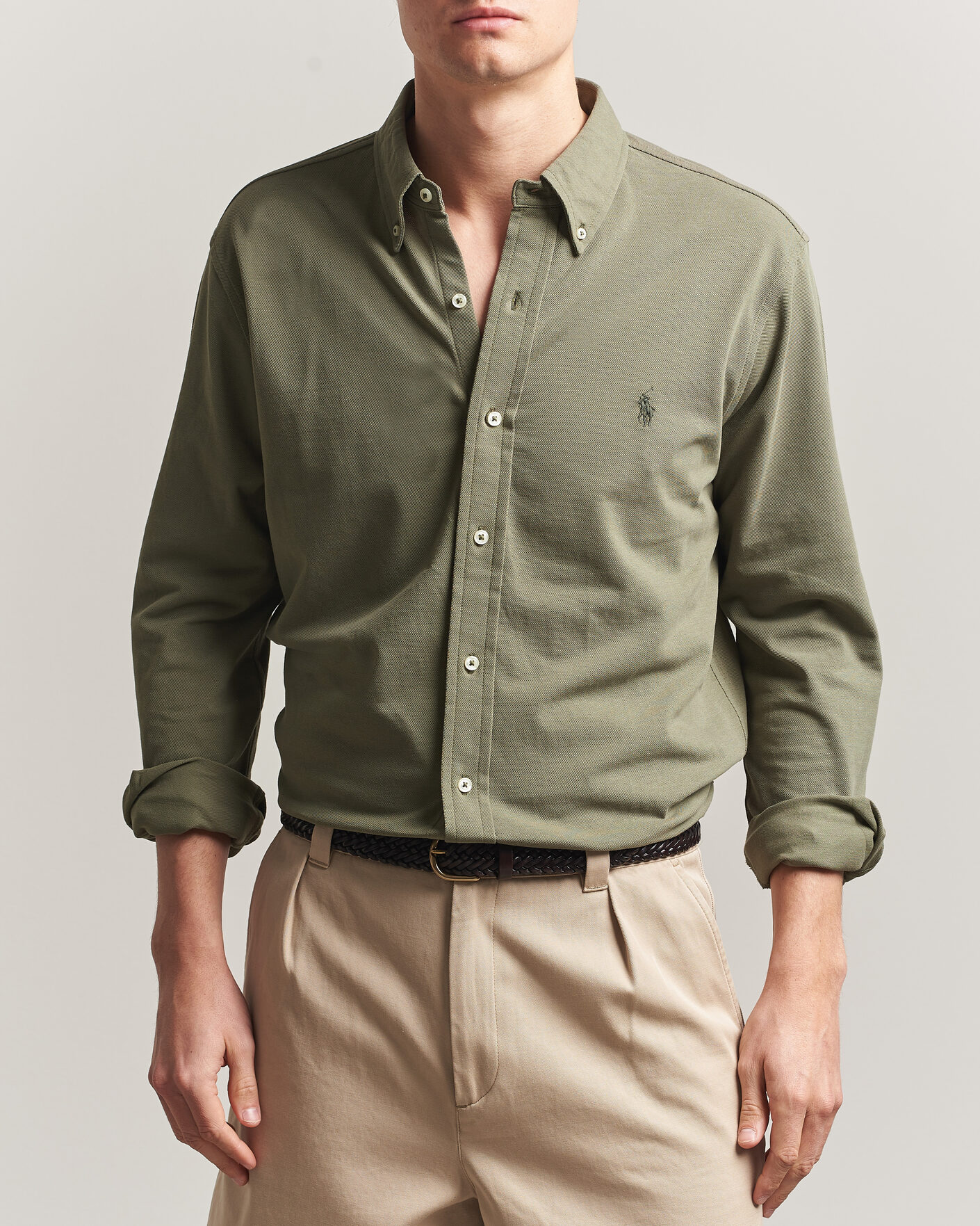 Heren | Overhemden | Polo Ralph Lauren | Featherweight Mesh Shirt Cruise Olive