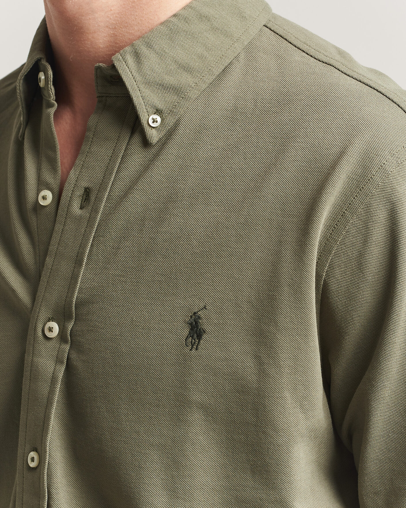 Heren | Overhemden | Polo Ralph Lauren | Featherweight Mesh Shirt Cruise Olive