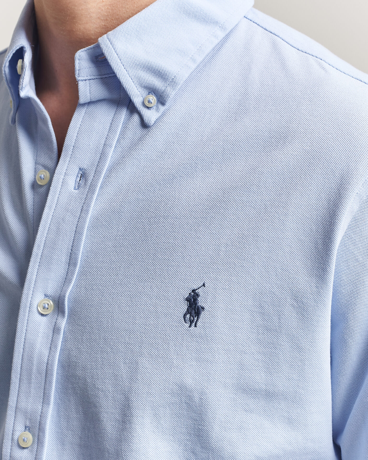 Heren | Overhemden | Polo Ralph Lauren | Featherweight Mesh Shirt Pebble Blue