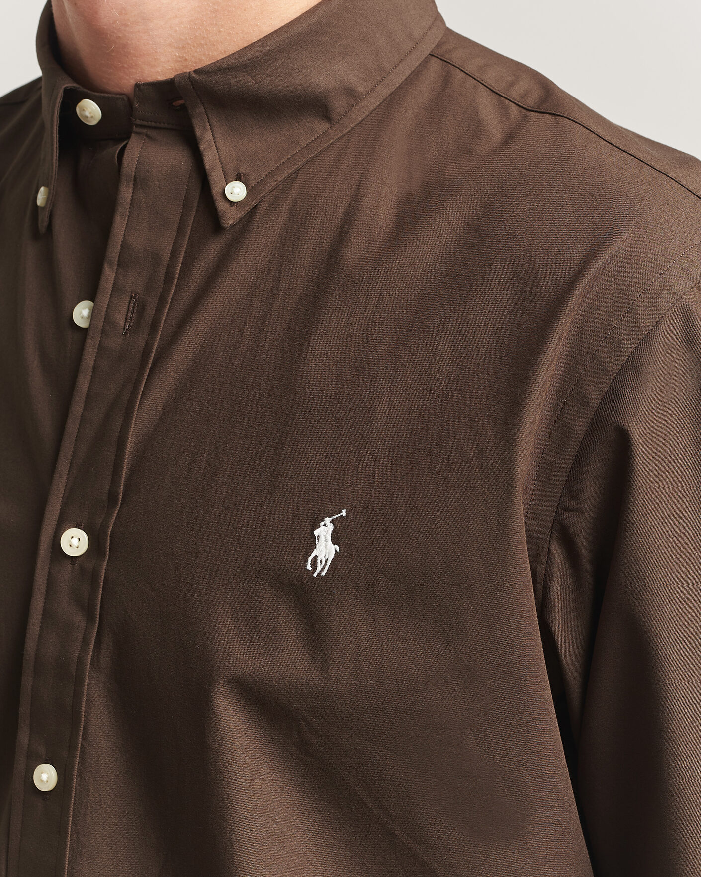 Heren | Overhemden | Polo Ralph Lauren | Custom Fit Poplin Shirt Nutmeg Brown