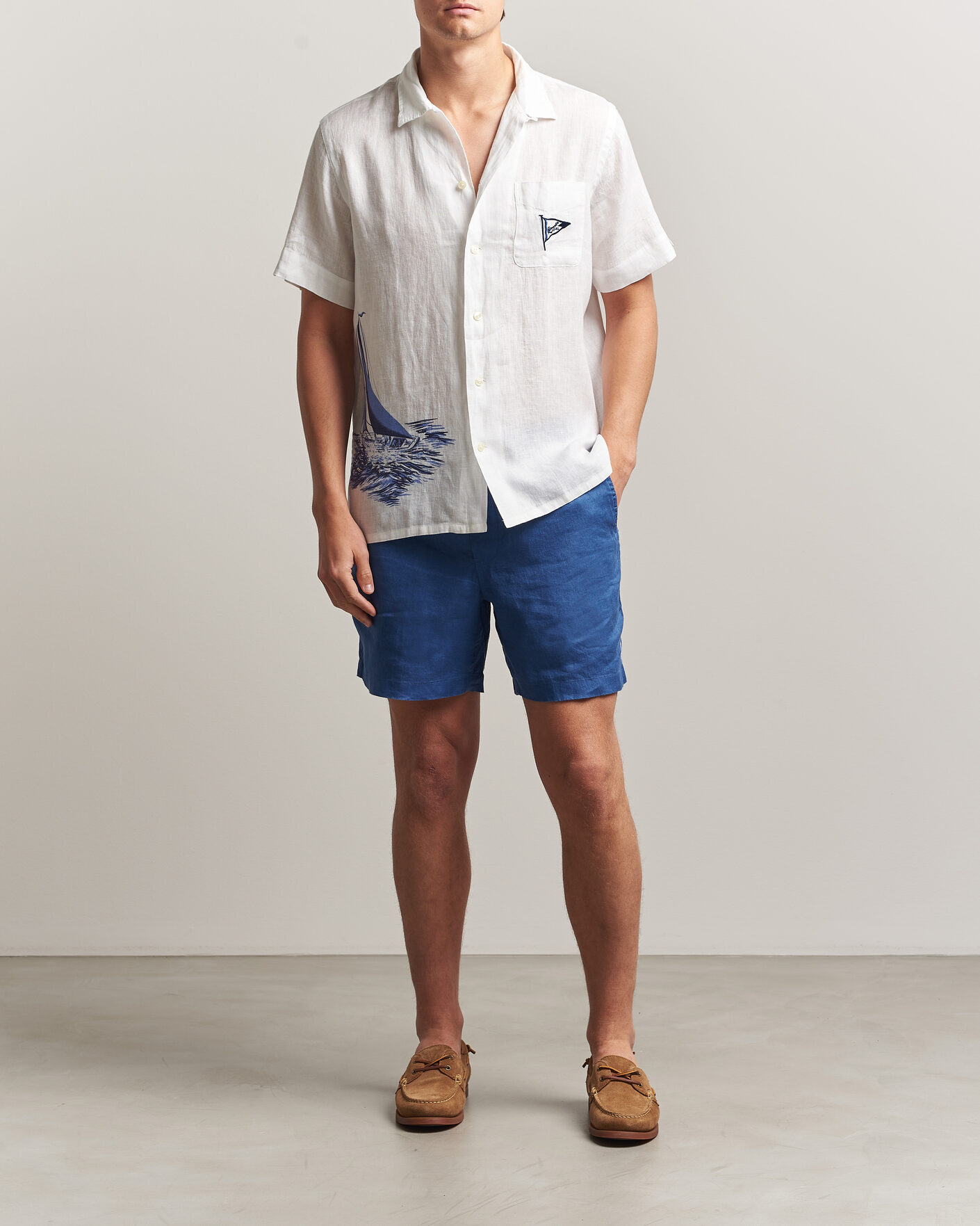 Heren | Overhemden | Polo Ralph Lauren | Linen Camp Shirt Vintage Nautical Sail