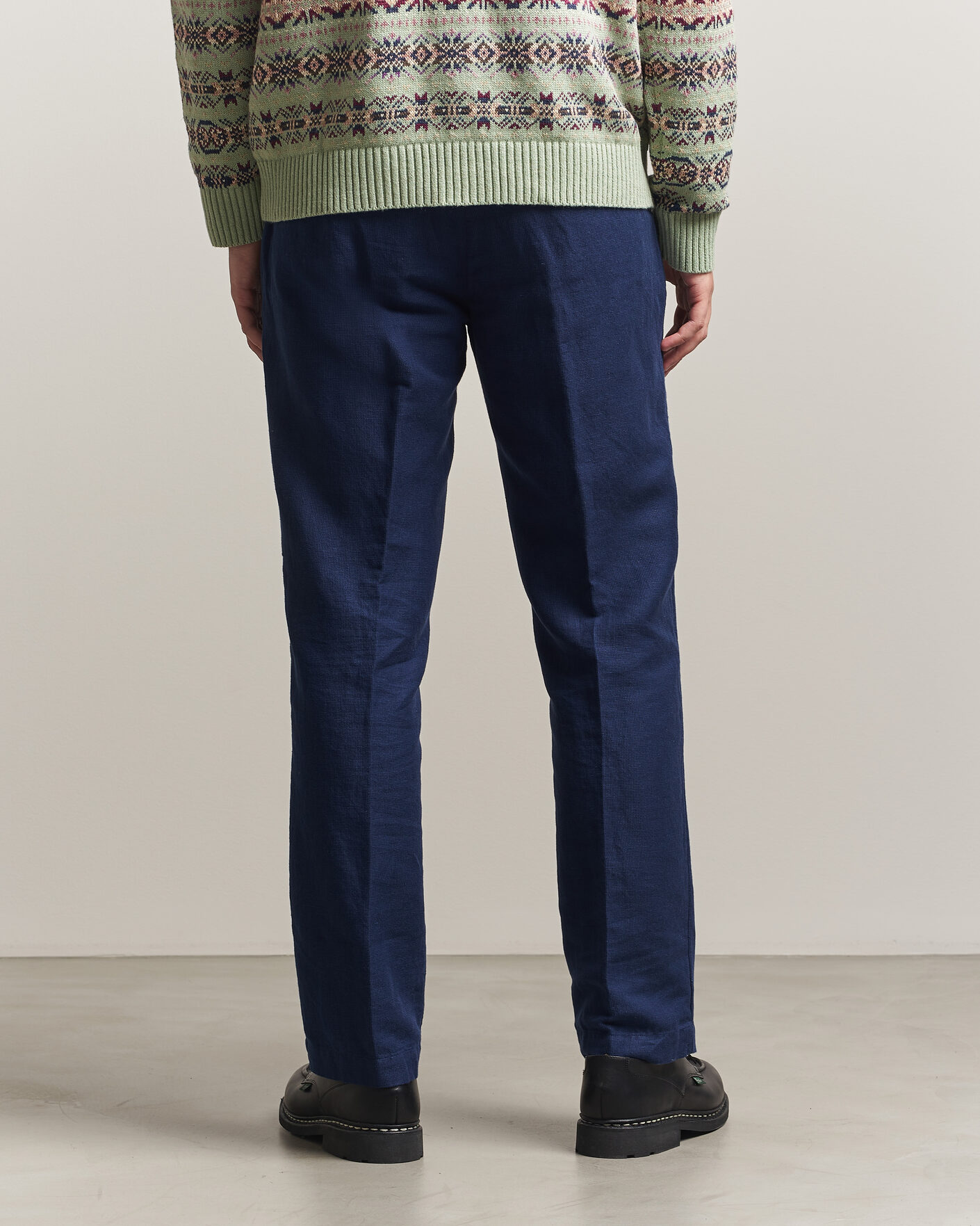 Heren | Broeken | Polo Ralph Lauren | Cotton/Linen Houndstooth Pants Newport Navy