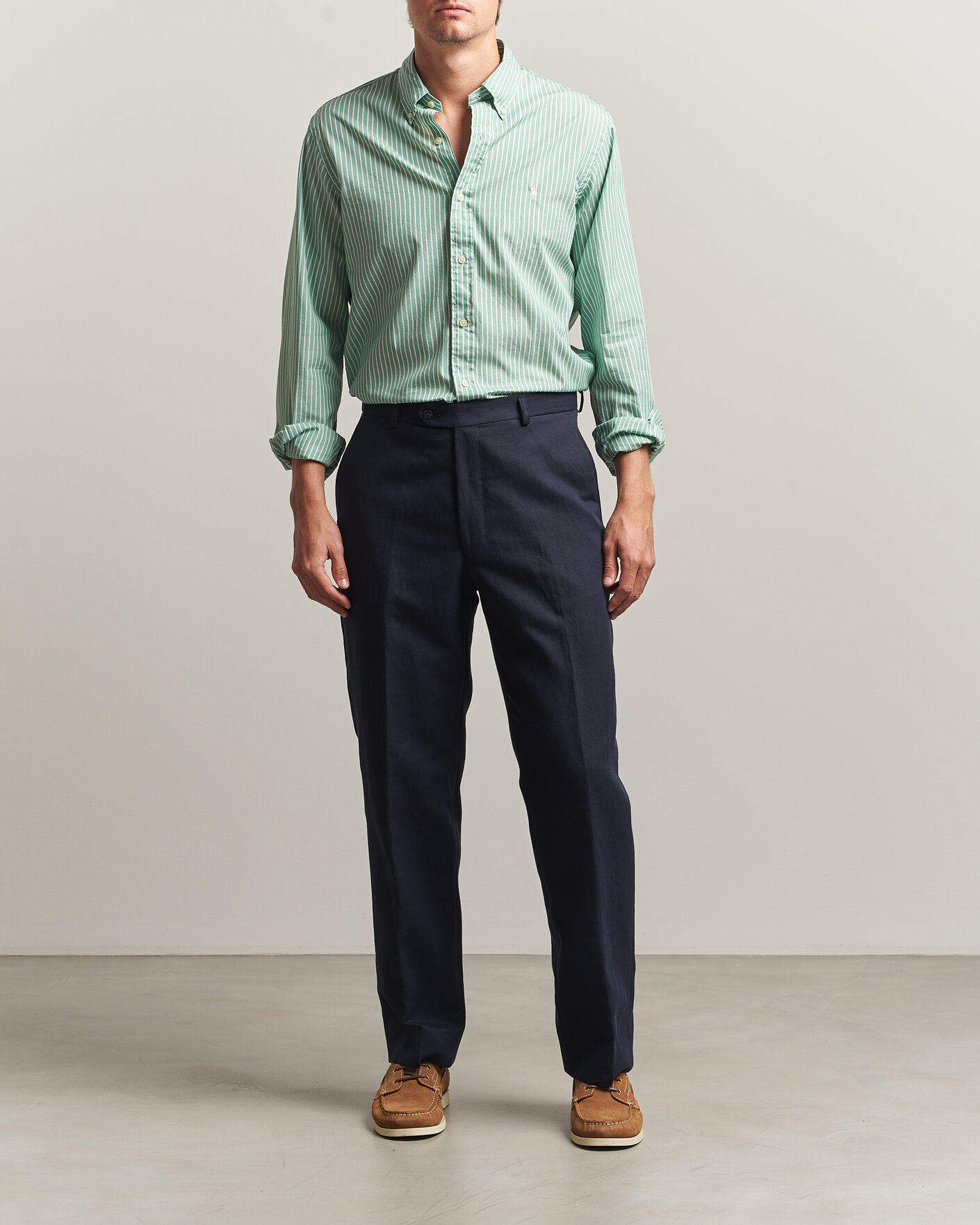 Heren | Overhemden | Polo Ralph Lauren | Custom Fit Stripe Poplin Shirt Faded Mint