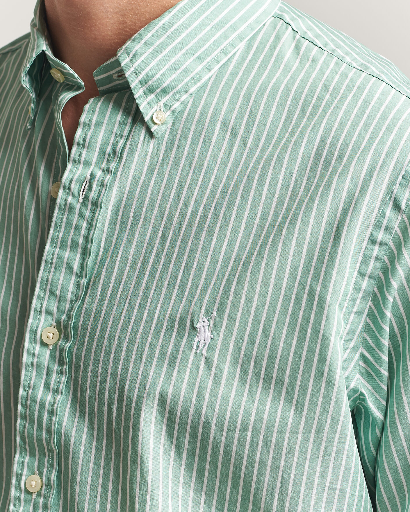 Heren | Overhemden | Polo Ralph Lauren | Custom Fit Stripe Poplin Shirt Faded Mint