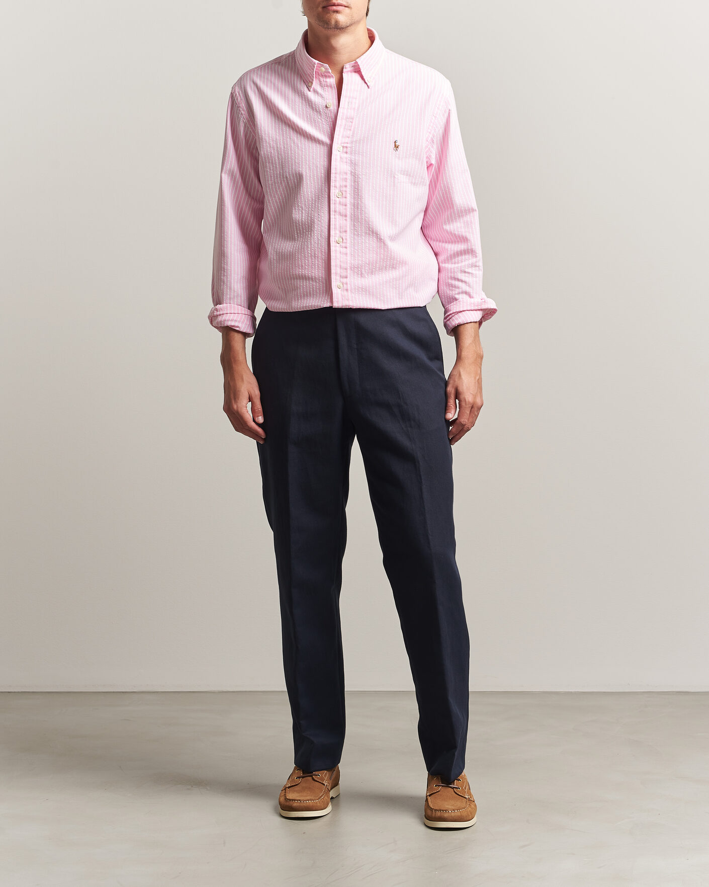 Heren | Overhemden | Polo Ralph Lauren | Custom Fit Seersucker/Oxford Stripe Shirt New Rose