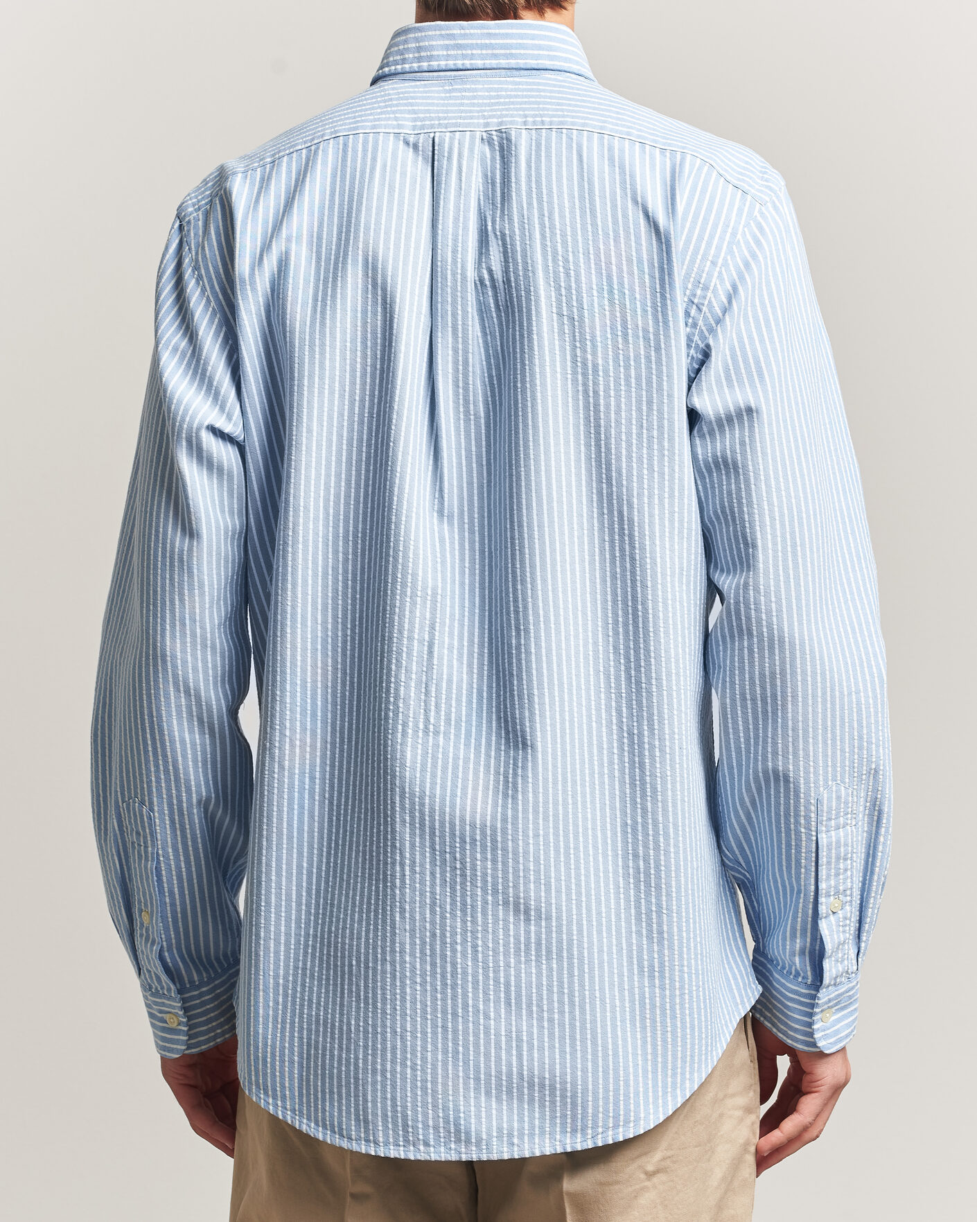 Heren | Overhemden | Polo Ralph Lauren | Custom Fit Seersucker/Oxford Stripe Shirt Blue