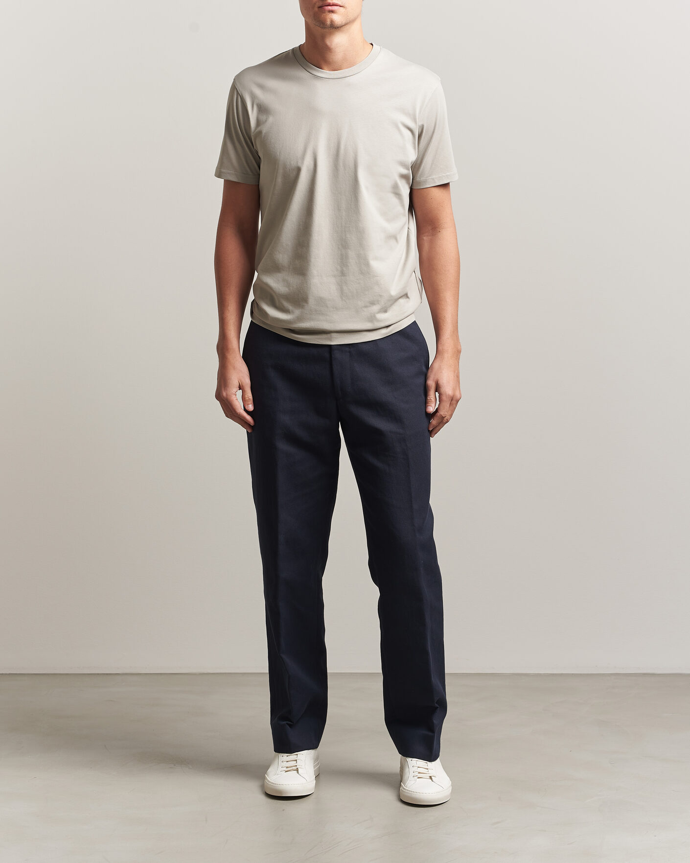 Heren | T-shirts | Sunspel | Riviera Midweight T-Shirt Ash