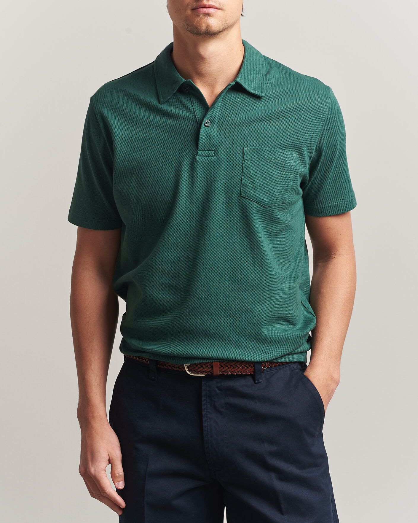 Heren | Polo's | Sunspel | Riviera Polo Shirt Forest Green