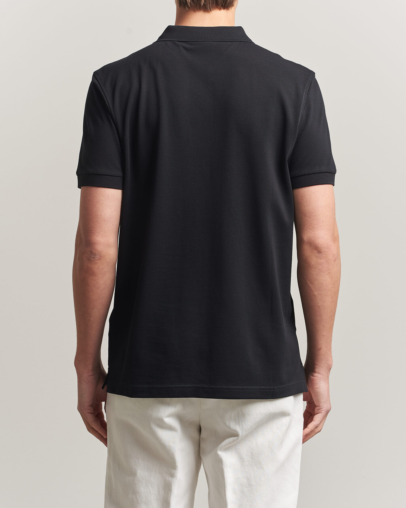 Heren | Polo's | Sunspel | Short Sleeve Pique Polo Black