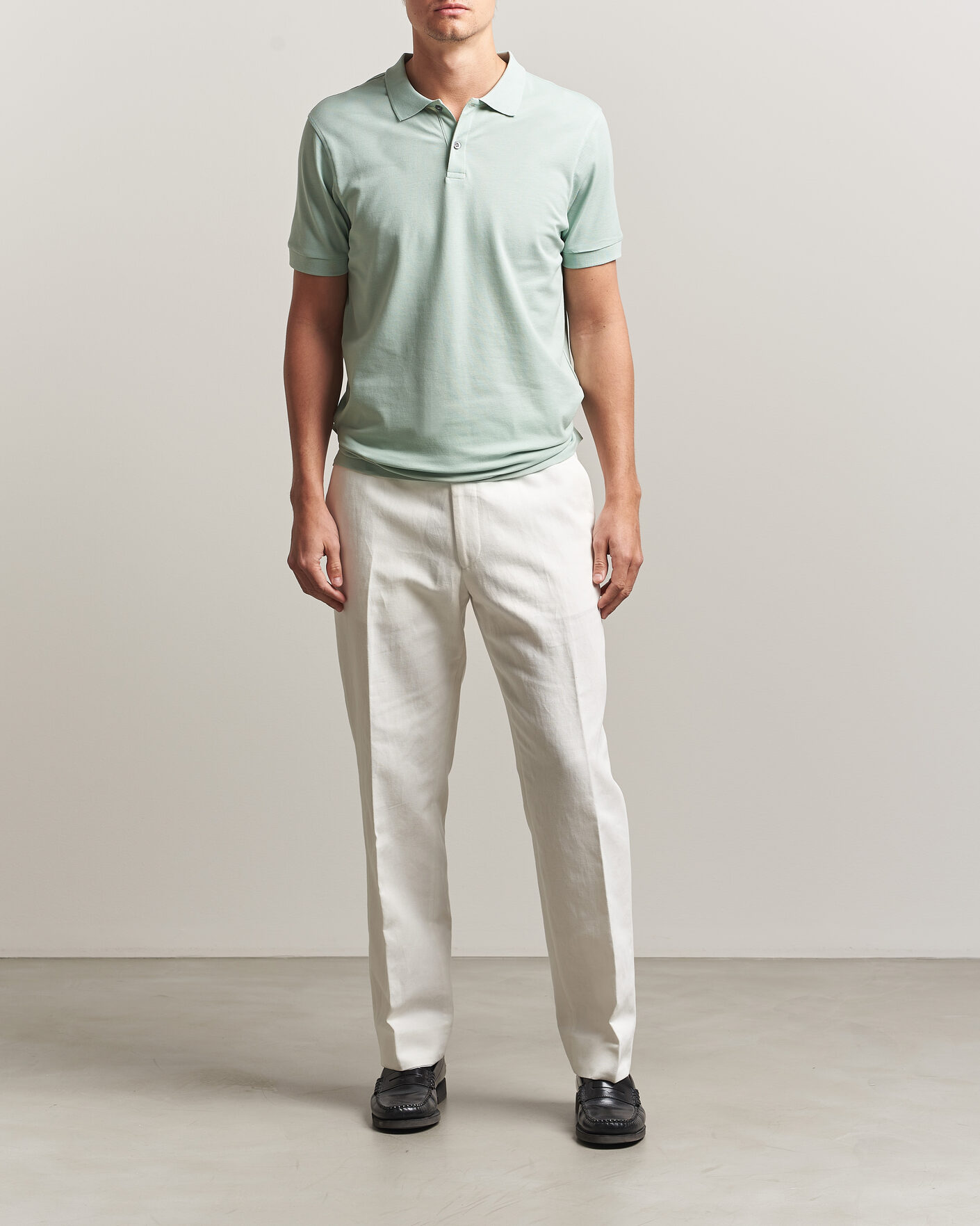Heren | Polo's | Sunspel | Short Sleeve Pique Polo Laurel Green