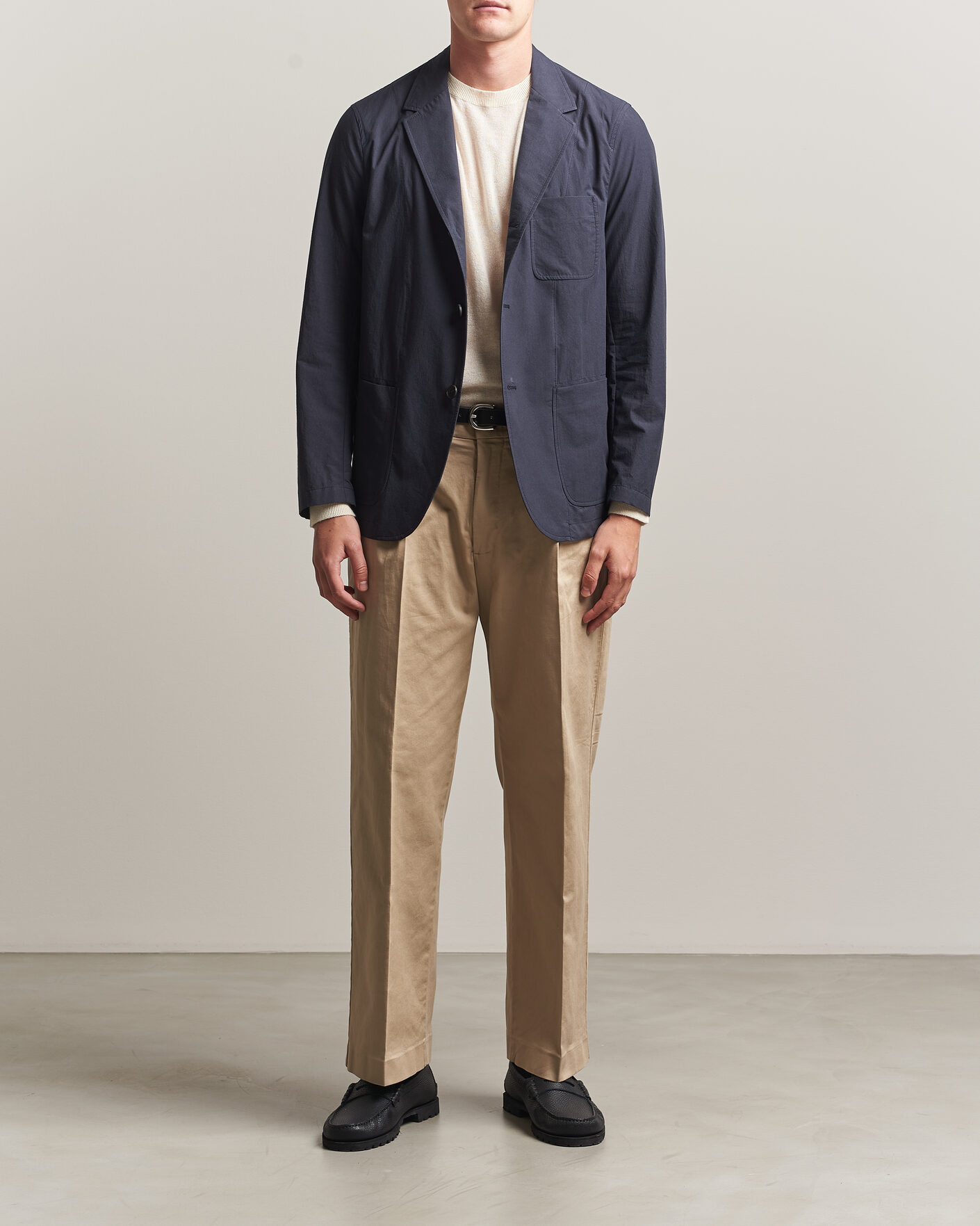 Heren | Blazers | Sunspel | Lightweight Poplin Jacket Blazer Navy
