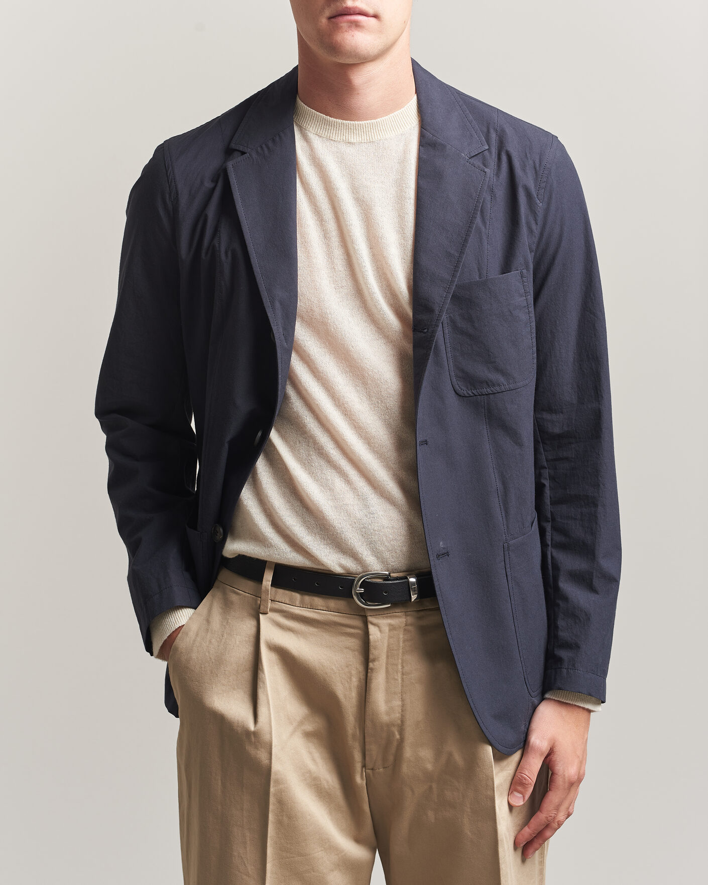 Heren | Blazers | Sunspel | Lightweight Poplin Jacket Blazer Navy