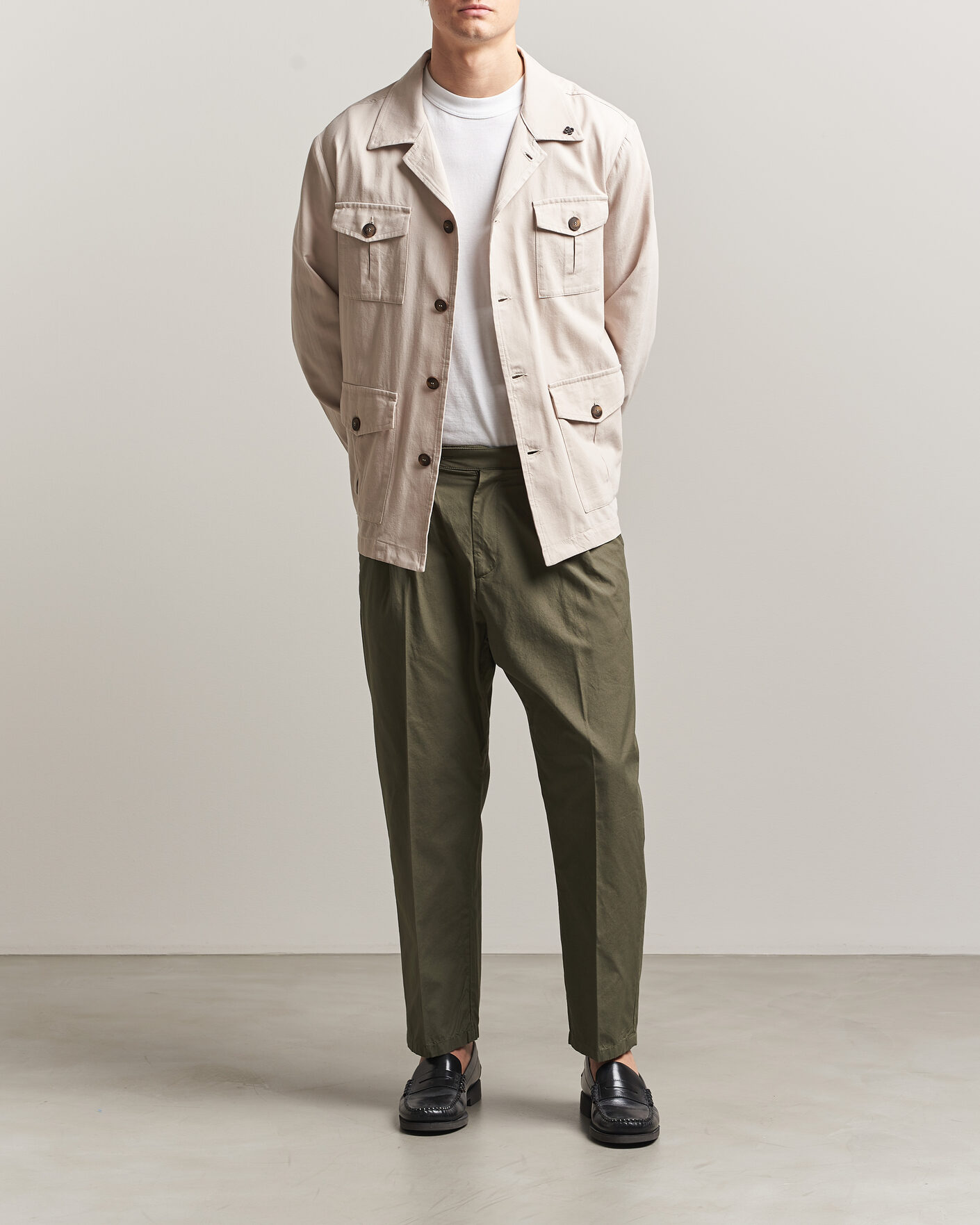 Heren | Broeken | Massimo Alba | Stan Pleated Chinos Military
