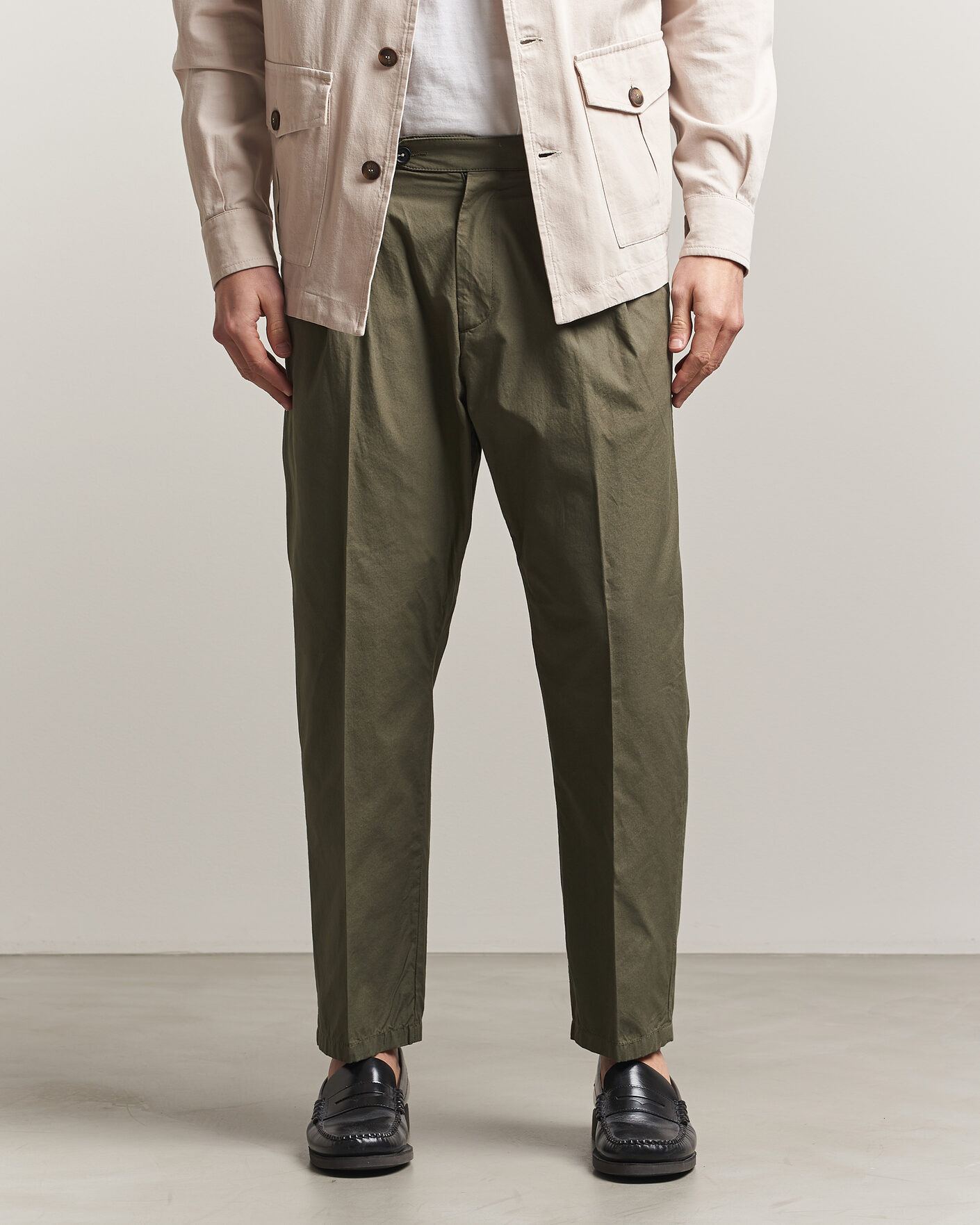 Heren | Broeken | Massimo Alba | Stan Pleated Chinos Military