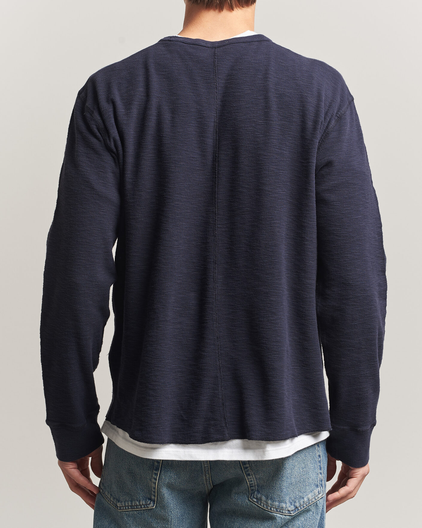 Heren | T-shirts | Sunflower | Long Sleeve Waffle Tee Navy