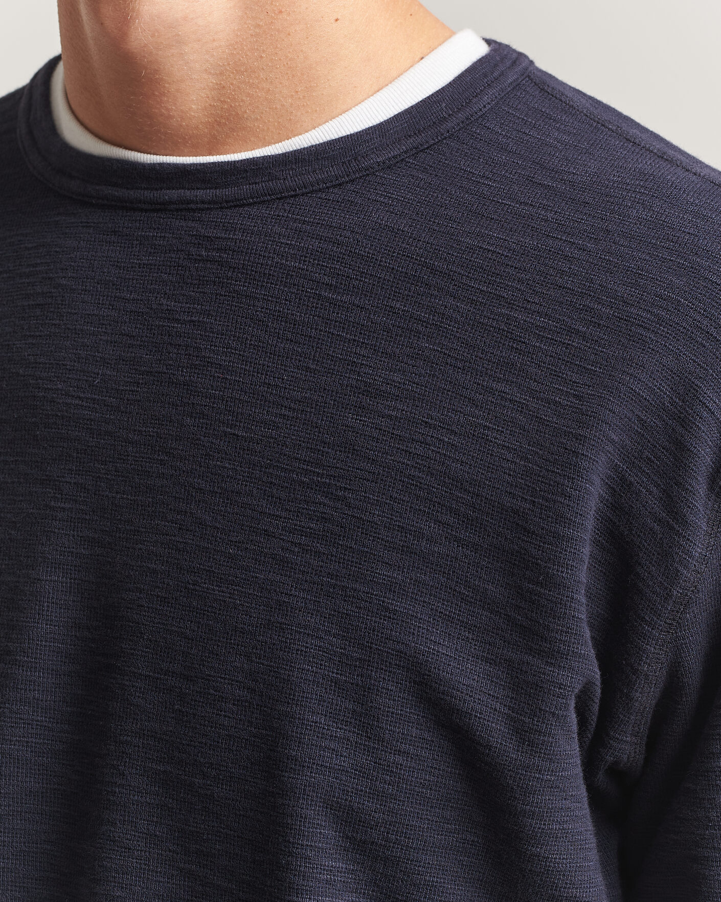 Heren | T-shirts | Sunflower | Long Sleeve Waffle Tee Navy