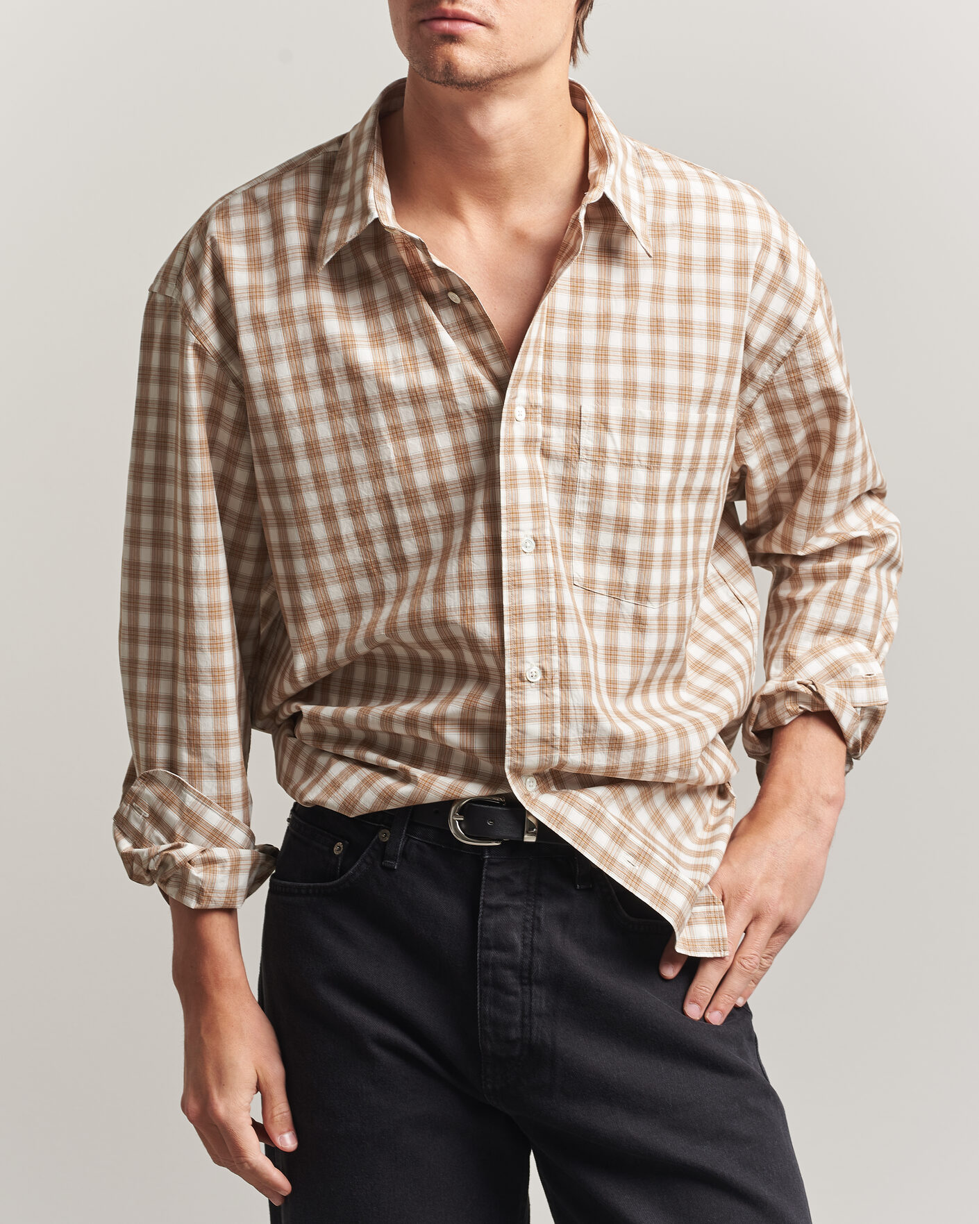 Heren | Overhemden | Sunflower | New Base Shirt Beige Check
