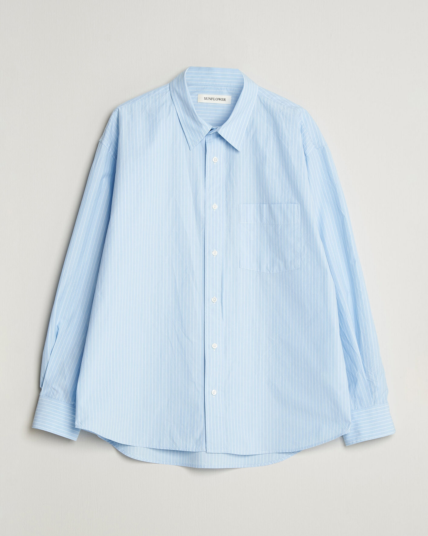 Heren | Overhemden | Sunflower | New Base Shirt Light Blue Stripe
