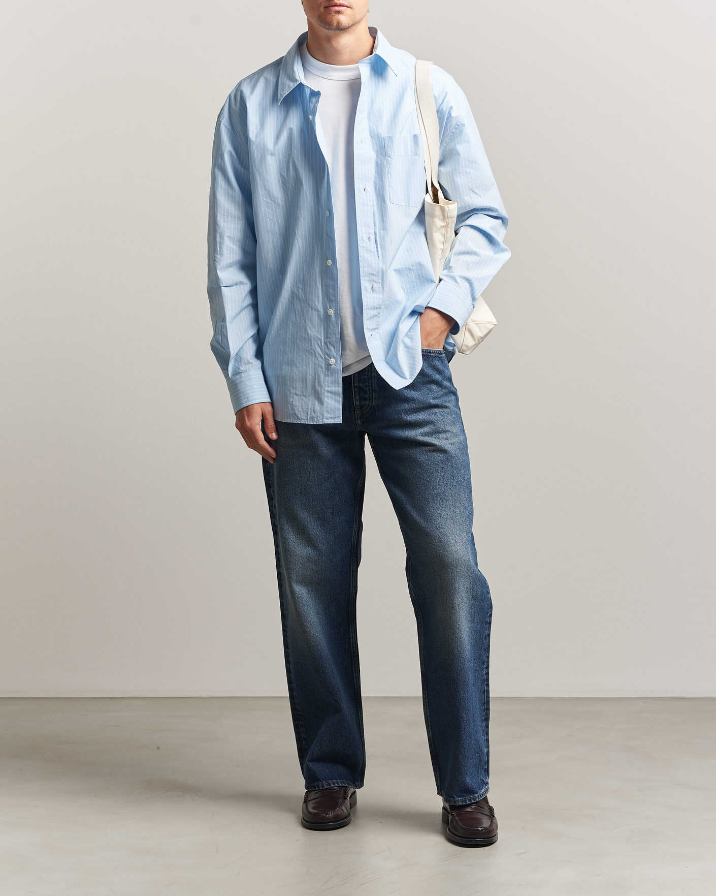 Heren | Broeken | Sunflower | Loose Jeans Dark Blue Worn