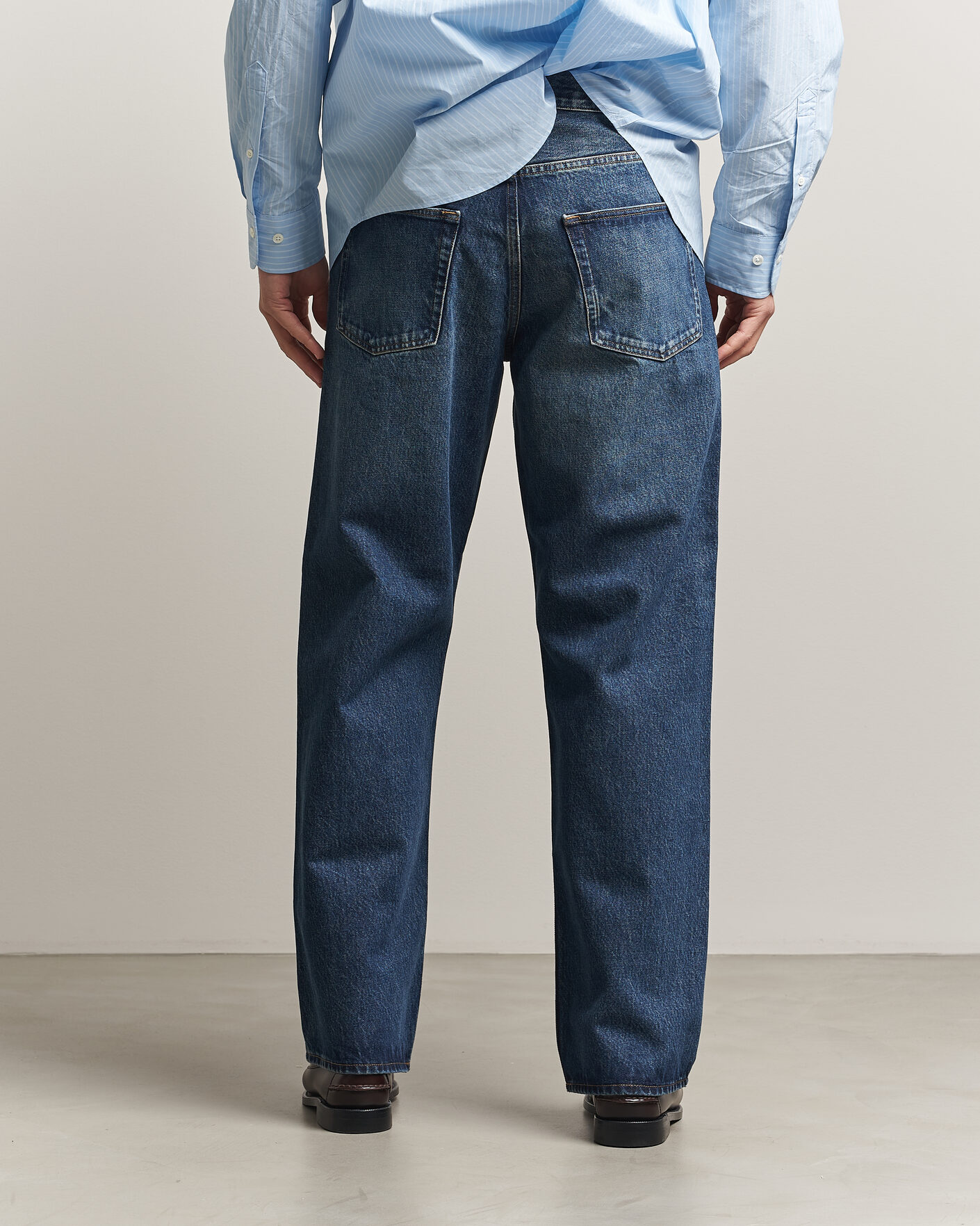 Heren | Broeken | Sunflower | Loose Jeans Dark Blue Worn