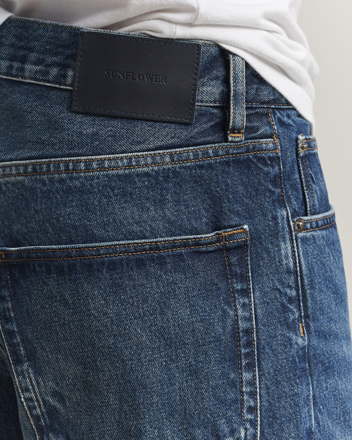 Heren | Broeken | Sunflower | Loose Jeans Dark Blue Worn