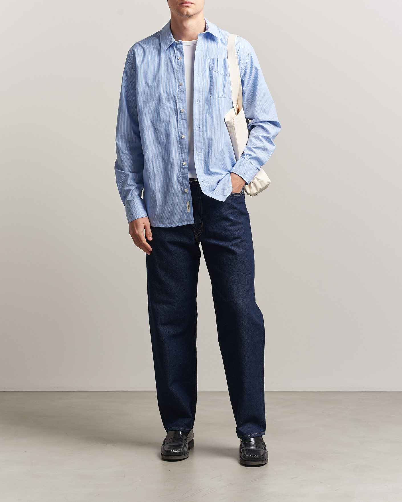 Heren | Overhemden | Forét | Maple Regular Fit Poplin Shirt Light Blue