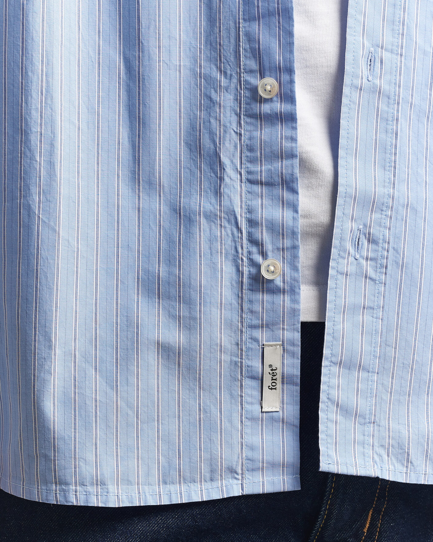 Heren | Overhemden | Forét | Maple Regular Fit Poplin Shirt Light Blue
