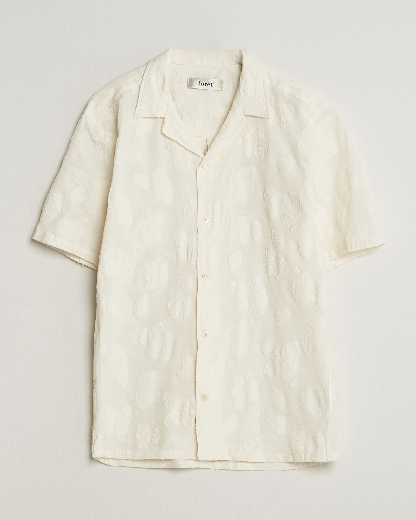 Heren | Overhemden | Forét | Peer Jaquard Short Sleeve Shirt Cloud