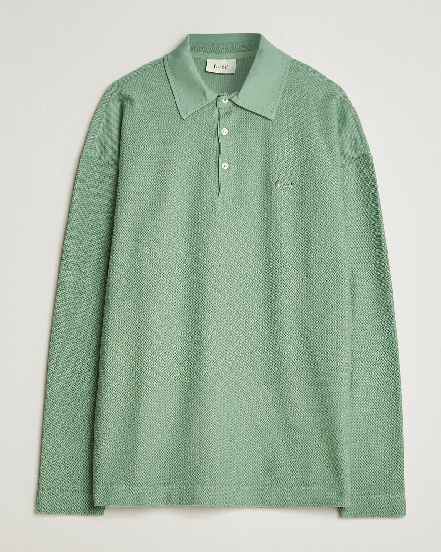 Heren | Polo's | Forét | Herb Textured Knit Polo Green Oxide