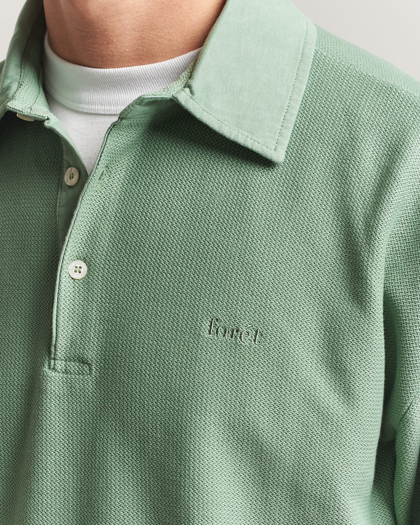 Heren | Polo's | Forét | Herb Textured Knit Polo Green Oxide