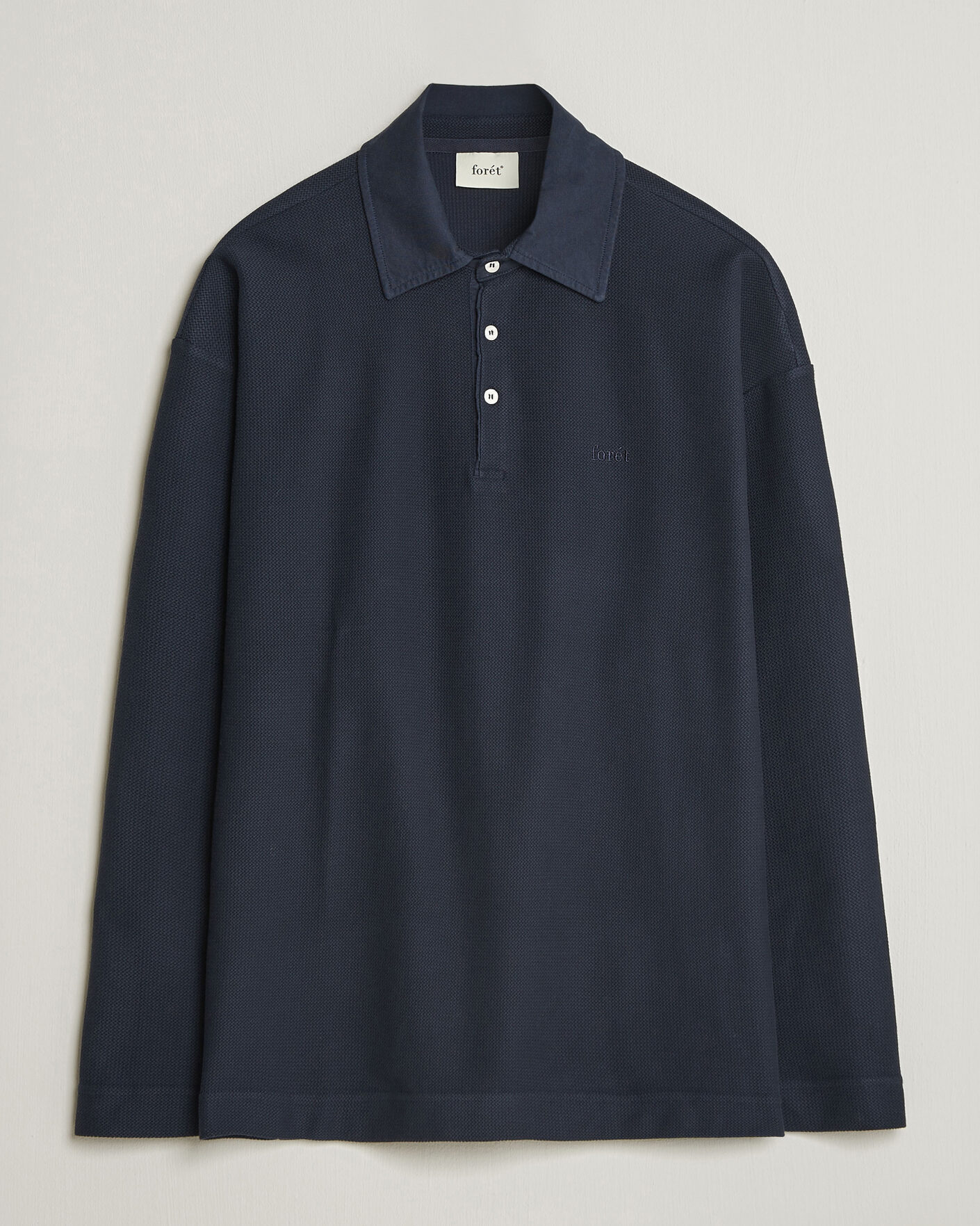 Heren | Truien | Forét | Herb Textured Knit Polo Navy