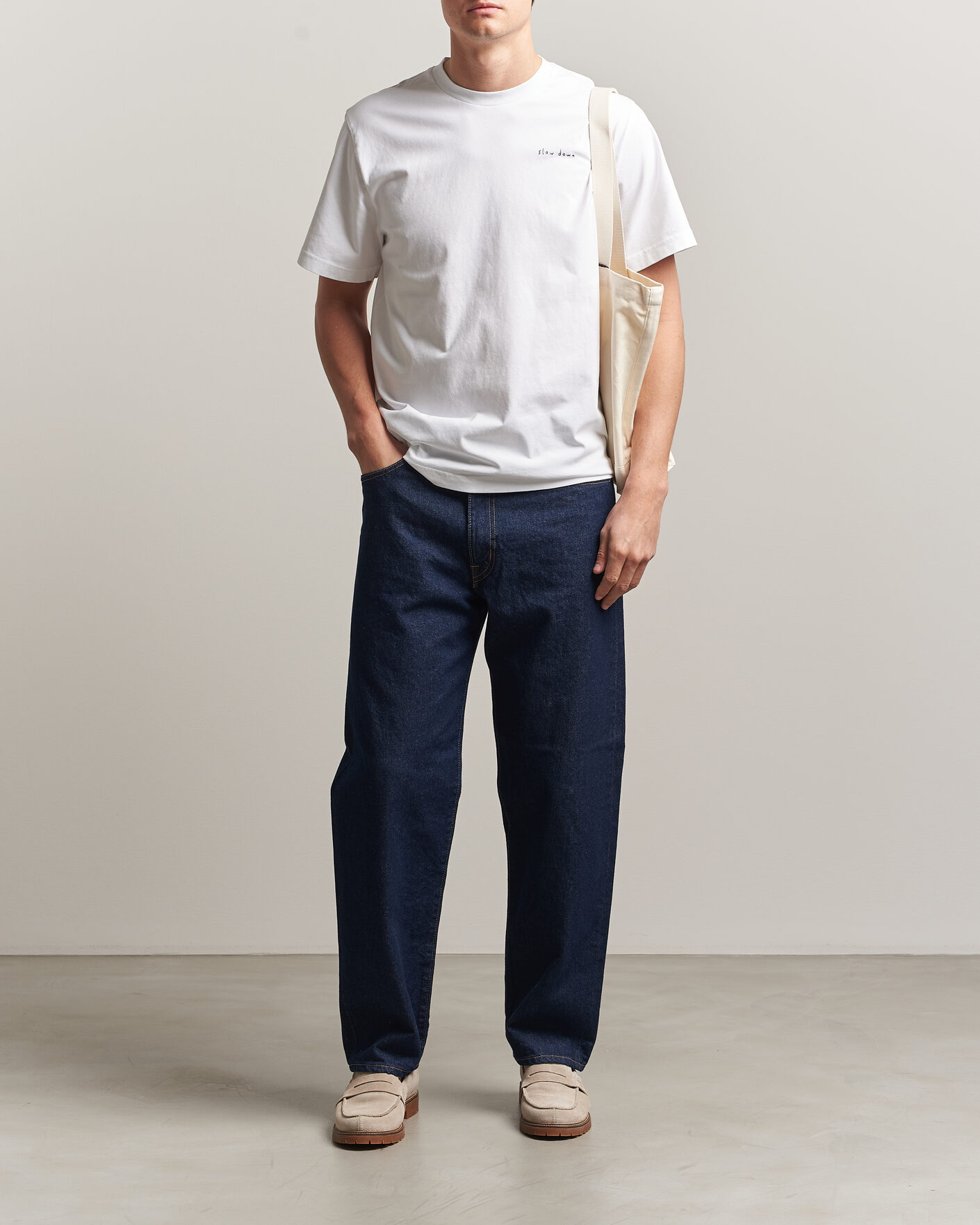 Heren | T-shirts | Forét | Slow Down T-Shirt White
