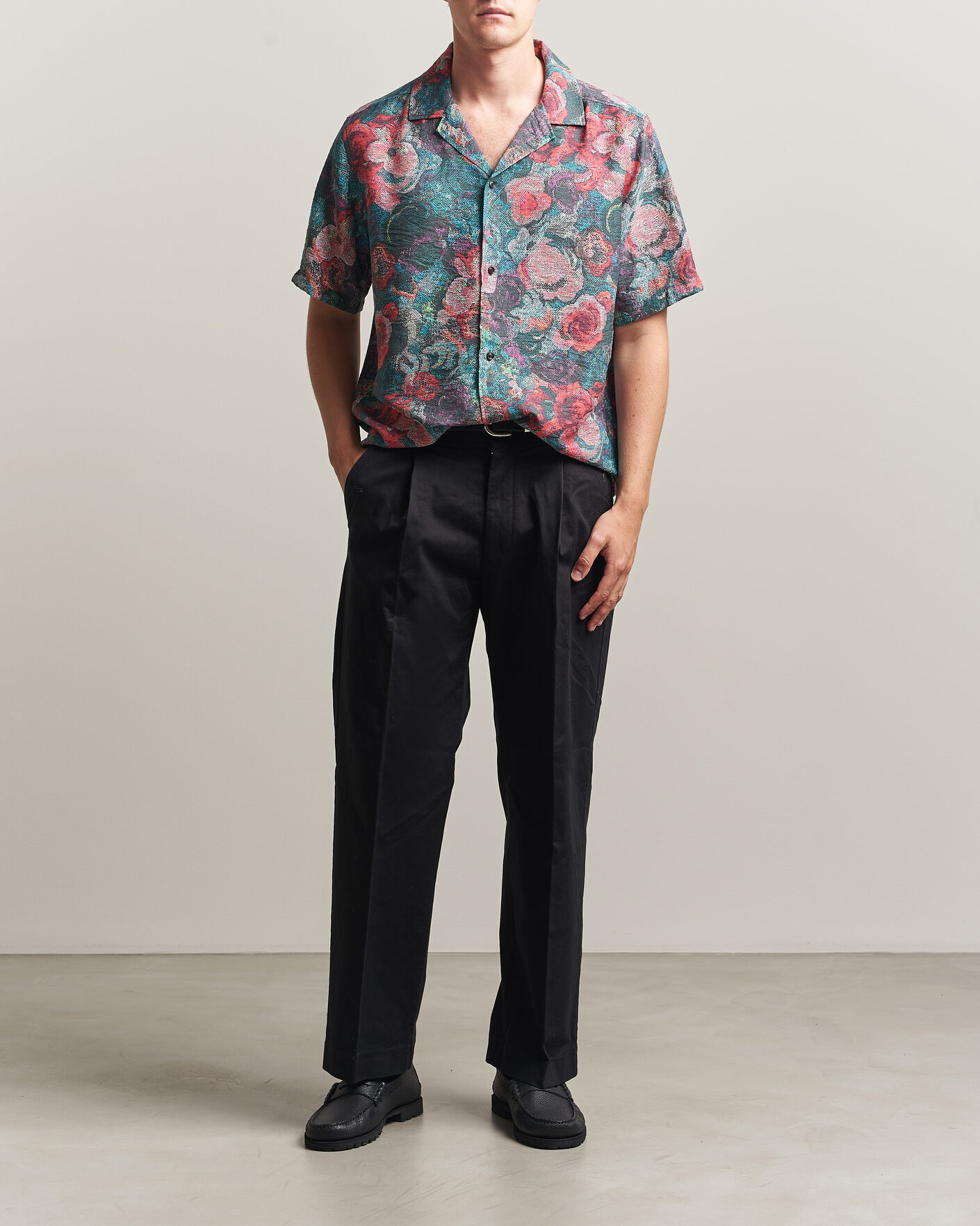 Heren | Overhemden | LES DEUX | Bouquet AOP Short Sleeve Shirt Multi