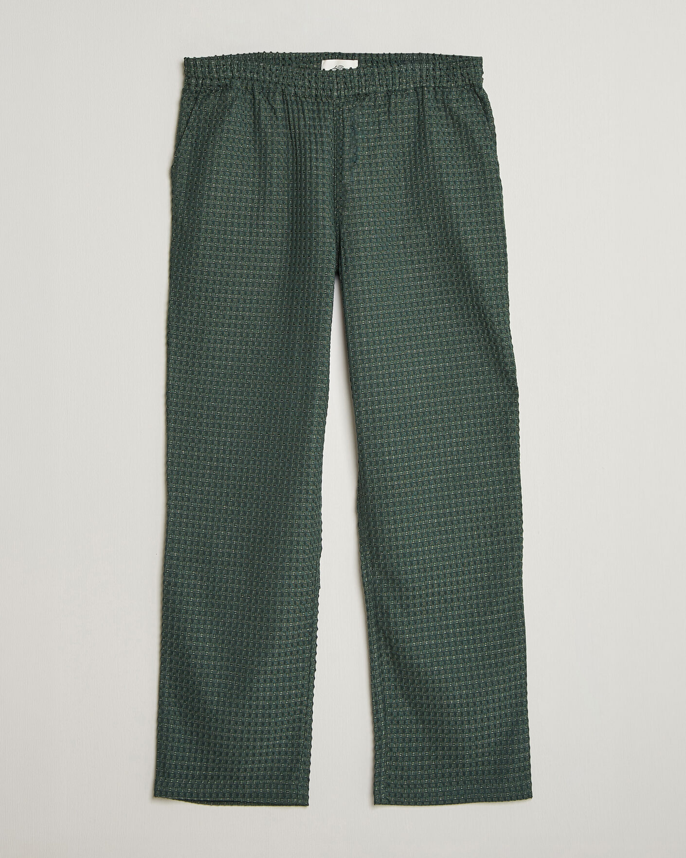 Heren | Broeken | LES DEUX | Check Seersucker Casual Pants Pine Green