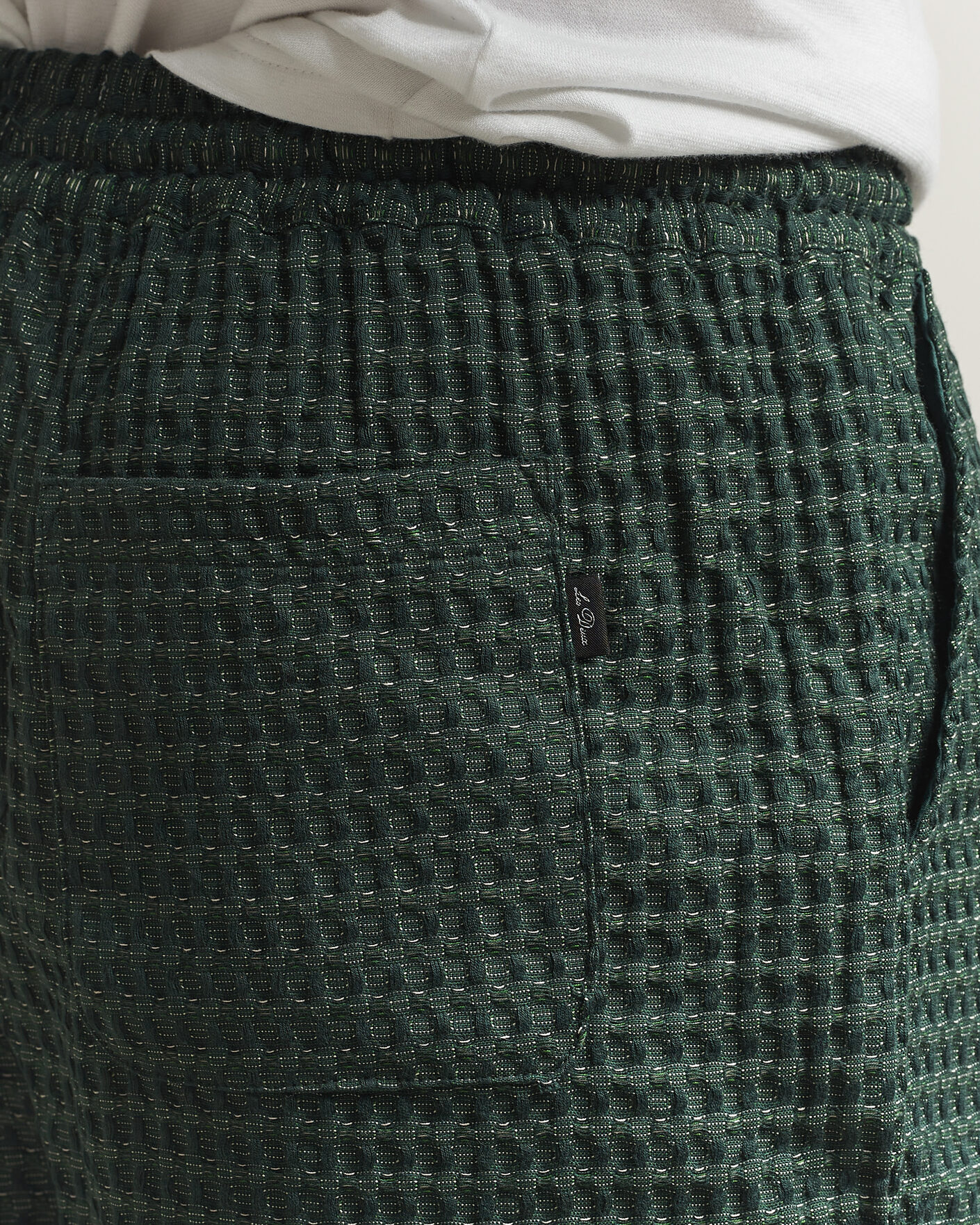 Heren | Korte broek | LES DEUX | Check Seersucker Casual Shorts Pine Green