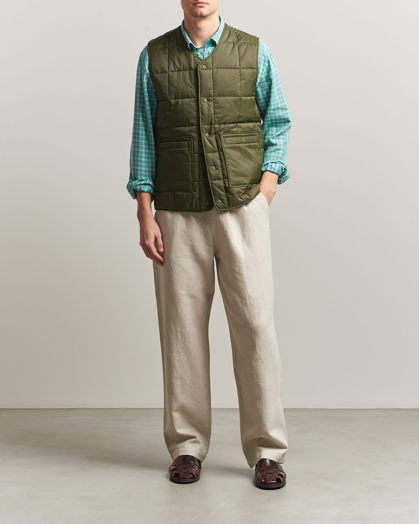 Heren | Broeken | LES DEUX | Linen Casual Pants Light Sand